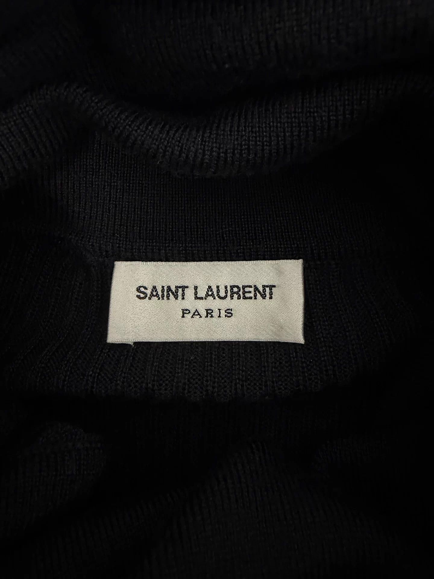 Saint Laurent Paris SLP22FW Black Turtleneck Wool-Cashmere-Silk Sweater L Size US L / EU 52-54 / 3 - 4 Thumbnail
