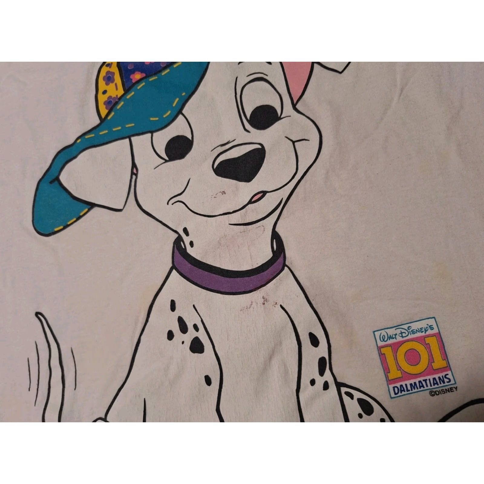 Disney VINTAGE 90s Disney 101 Dalmatians Cartoon TV Movie Graphic Print T-Shirt Short Sleeve Crew Neck L White Unisex Adults Mens Womens Size US L / EU 52-54 / 3 - 3 Thumbnail