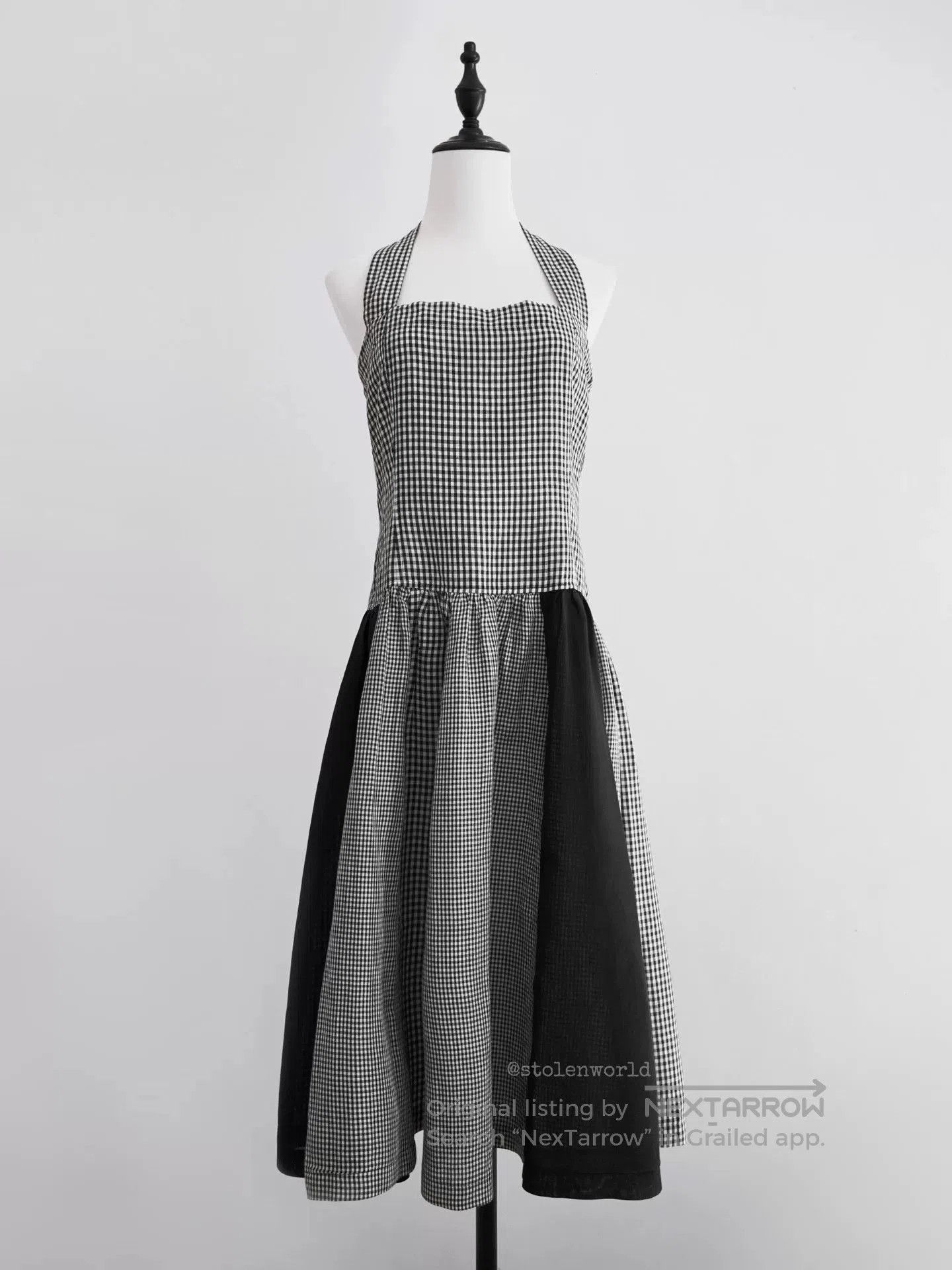 Comme des Garcons black and white check halter dress. Size M / US 6-8 / IT 42-44 - 1 Thumbnail