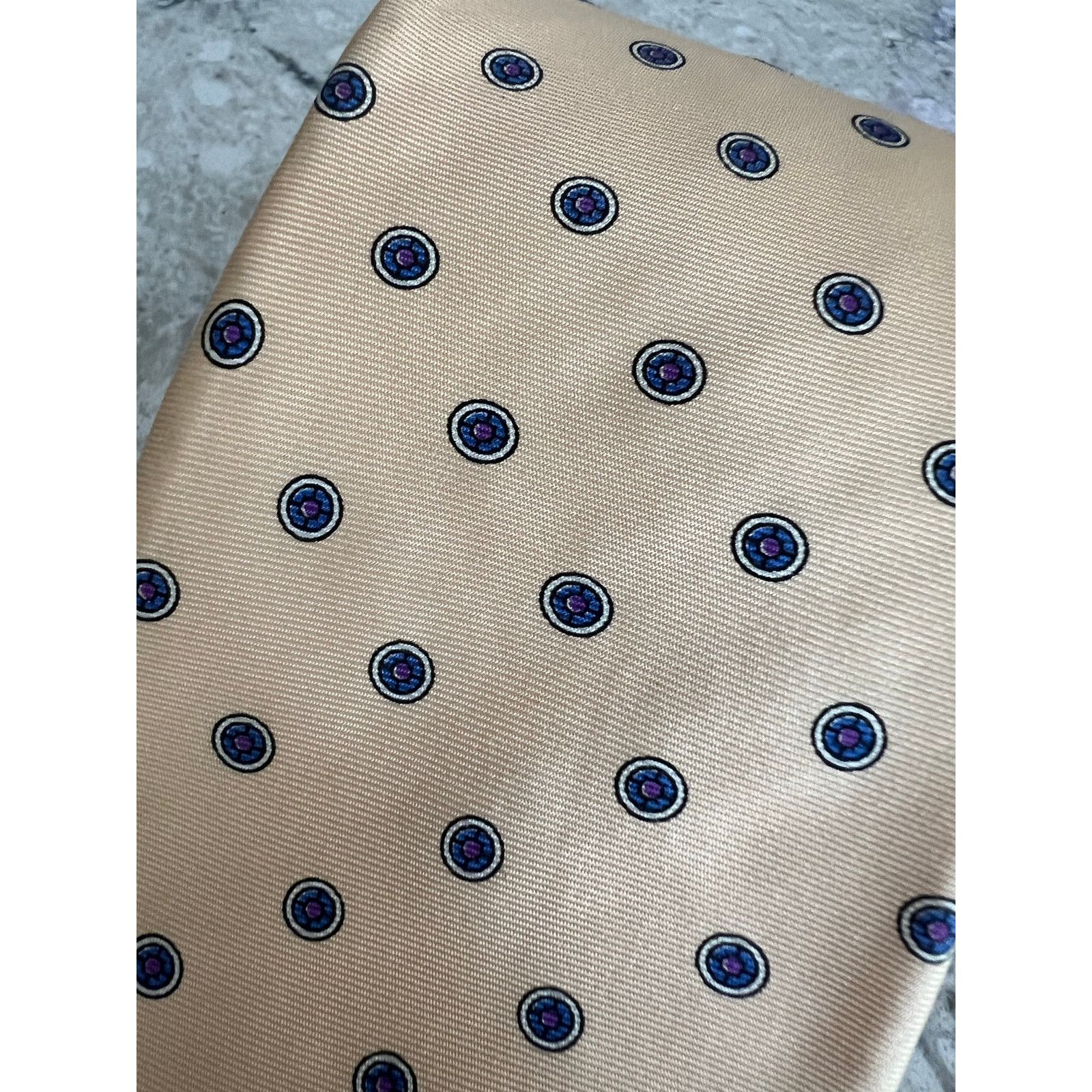 Vintage Vintage Adolfo 100% Imported Silk Men's Neck Tie Yellow Size ONE SIZE - 2 Thumbnail