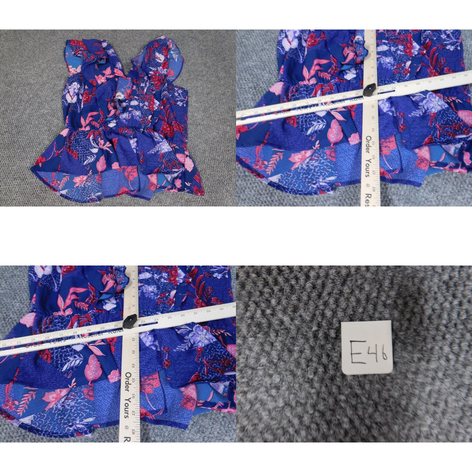 Vintage Sofia Blouse Womens Large Purple Floral Stretch Pullover Sleeveless Crew Neck Casual L Purple Regular Size L / US 10 / IT 46 - 9 Thumbnail
