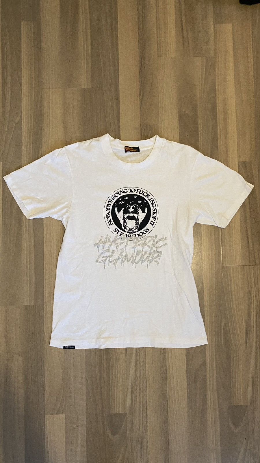 image of Hysteric Glamour Straw Dogs Tee in White, Men's (Size Small)