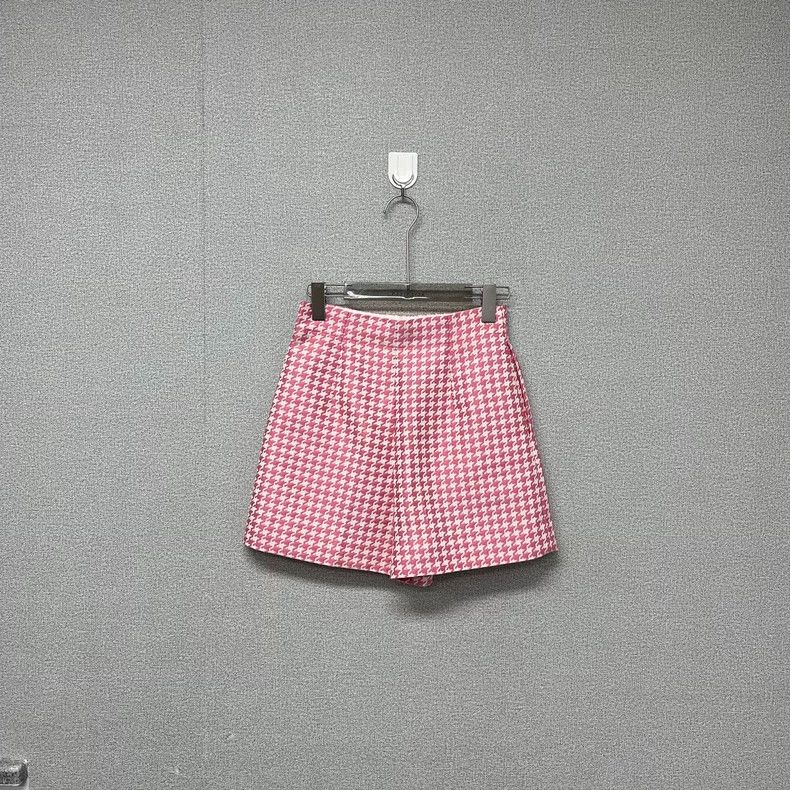 Dior Dior Ultra-mini pink bird plaid shorts Size 42" / US 20 - 2 Thumbnail