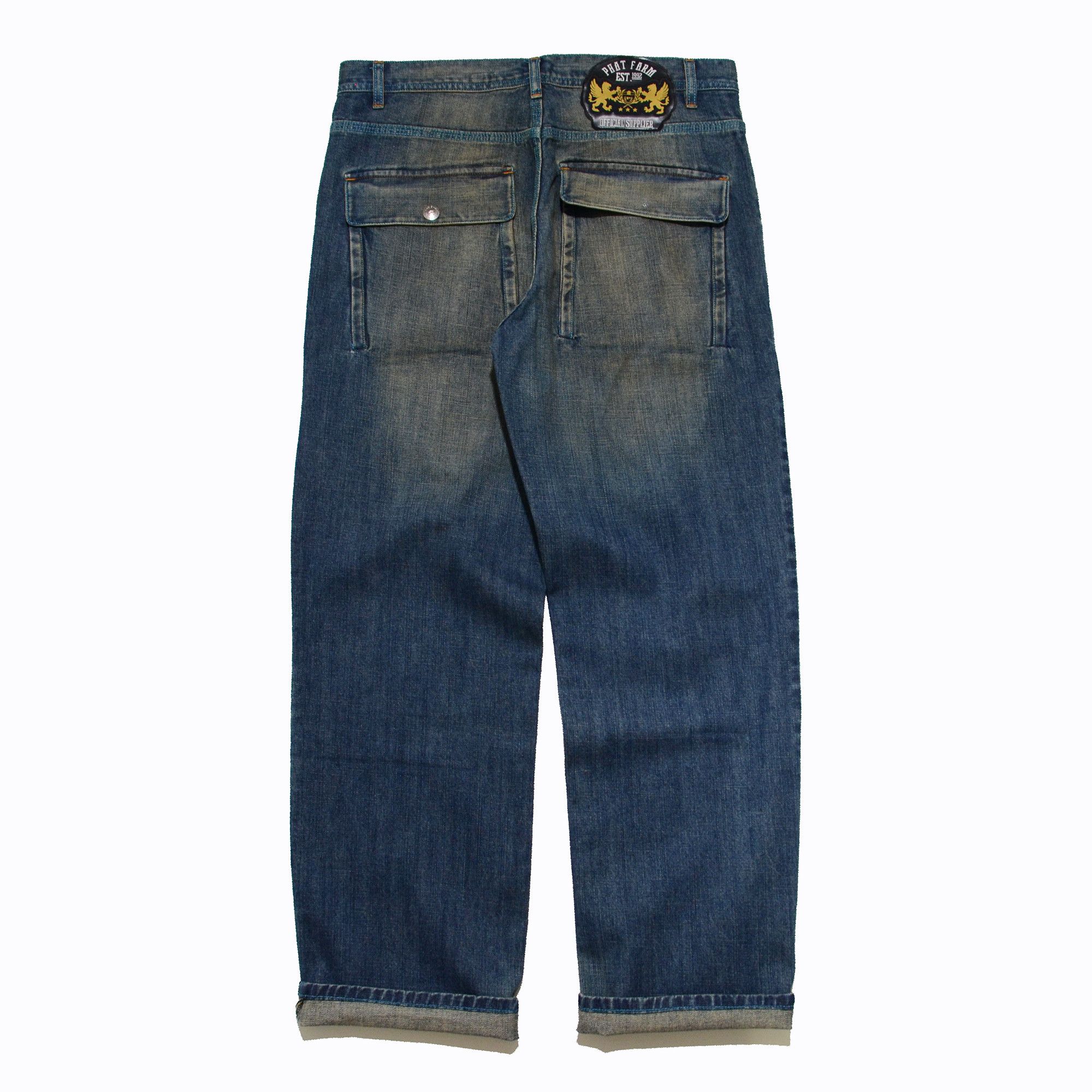 Phat Farm [Back Pocket Button Missing] Loose Fit 90s Hiphop Size US 34 / EU 50 - 2 Thumbnail