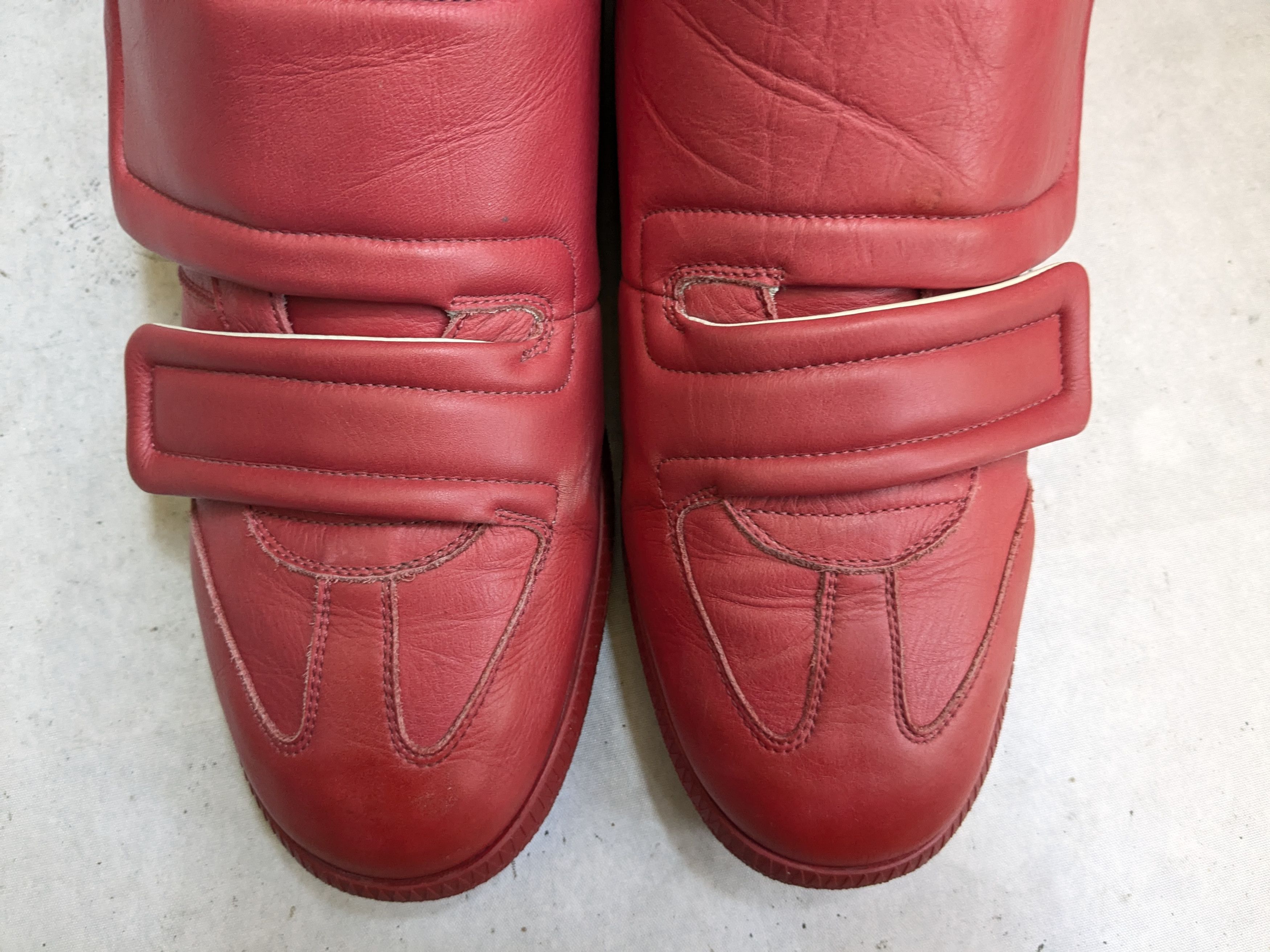 Maison Margiela Maison Margiela Clinic Sneakers Red 11 44 Mid Tops Leather Size US 11 / EU 44 - 2 Thumbnail