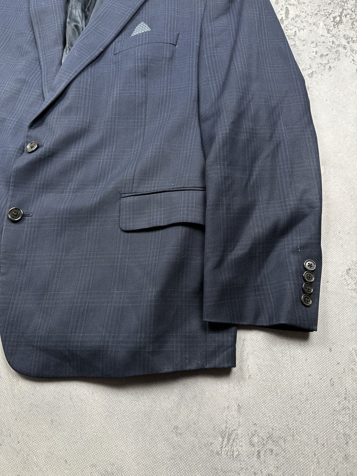 Lauren Ralph Lauren Lauren Ralph Lauren Navy Plaid Wool Blend Tailored Blazer Size 48R - 3 Thumbnail
