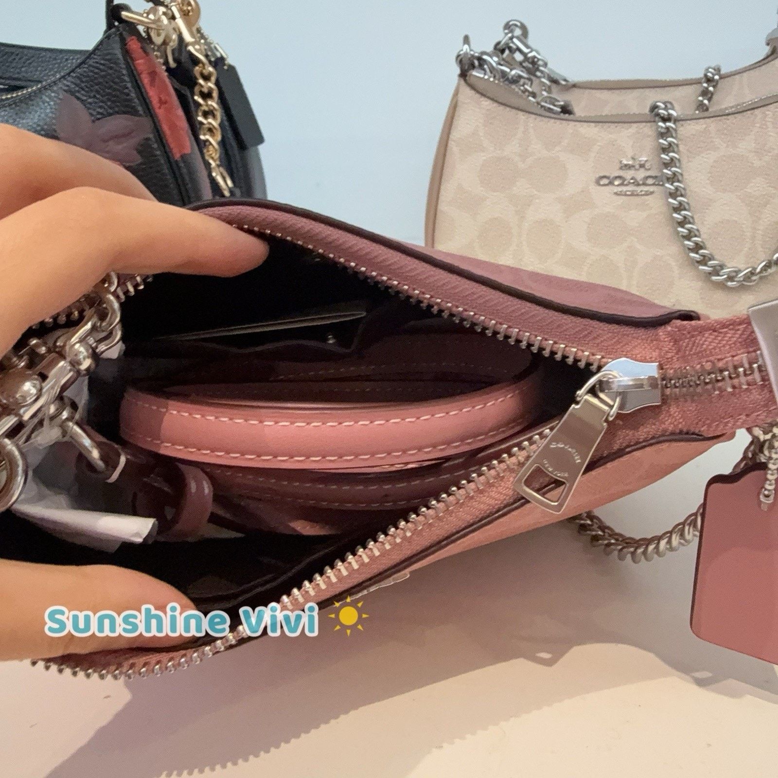 Coach NWT Coach Teri Mini Crossbody Bag Canvas CW323 Dusty Pink Size ONE SIZE - 6 Thumbnail