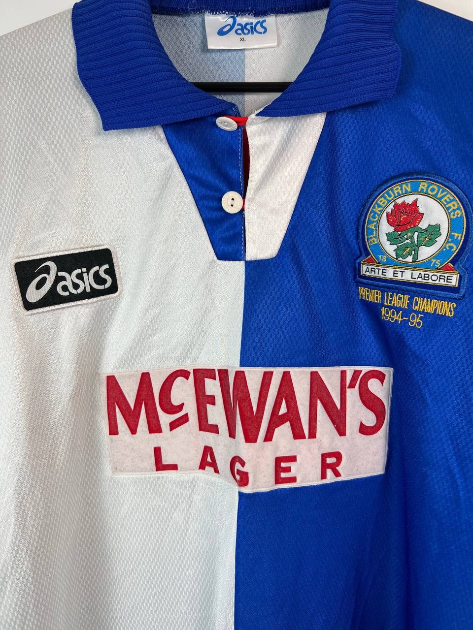 Asics BLACKBURN ROVERS 1994/1995 HOME FOOTBALL SHIRT ASICS Sz XL Size US XL / EU 56 / 4 - 2 Thumbnail
