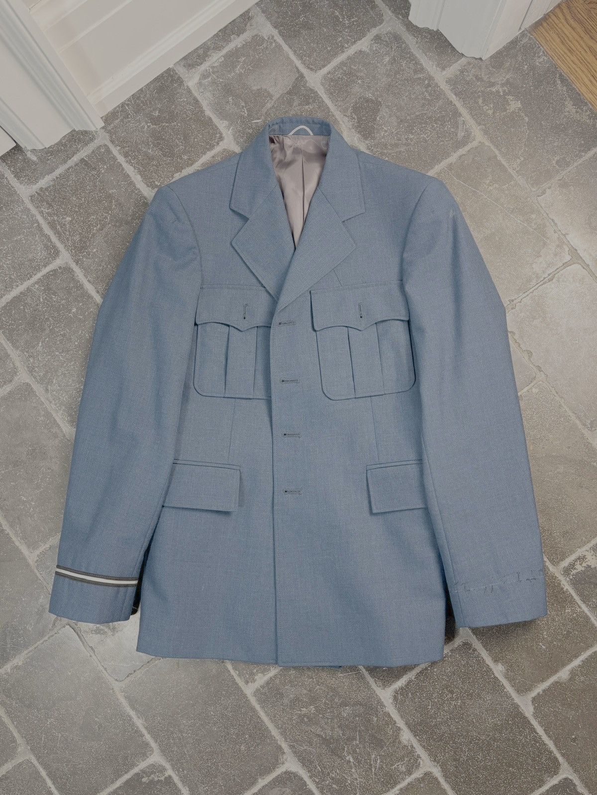 Vintage Vintage Suit Two Piece Uniform Pilot Military Service Blue Size 36R - 3 Thumbnail