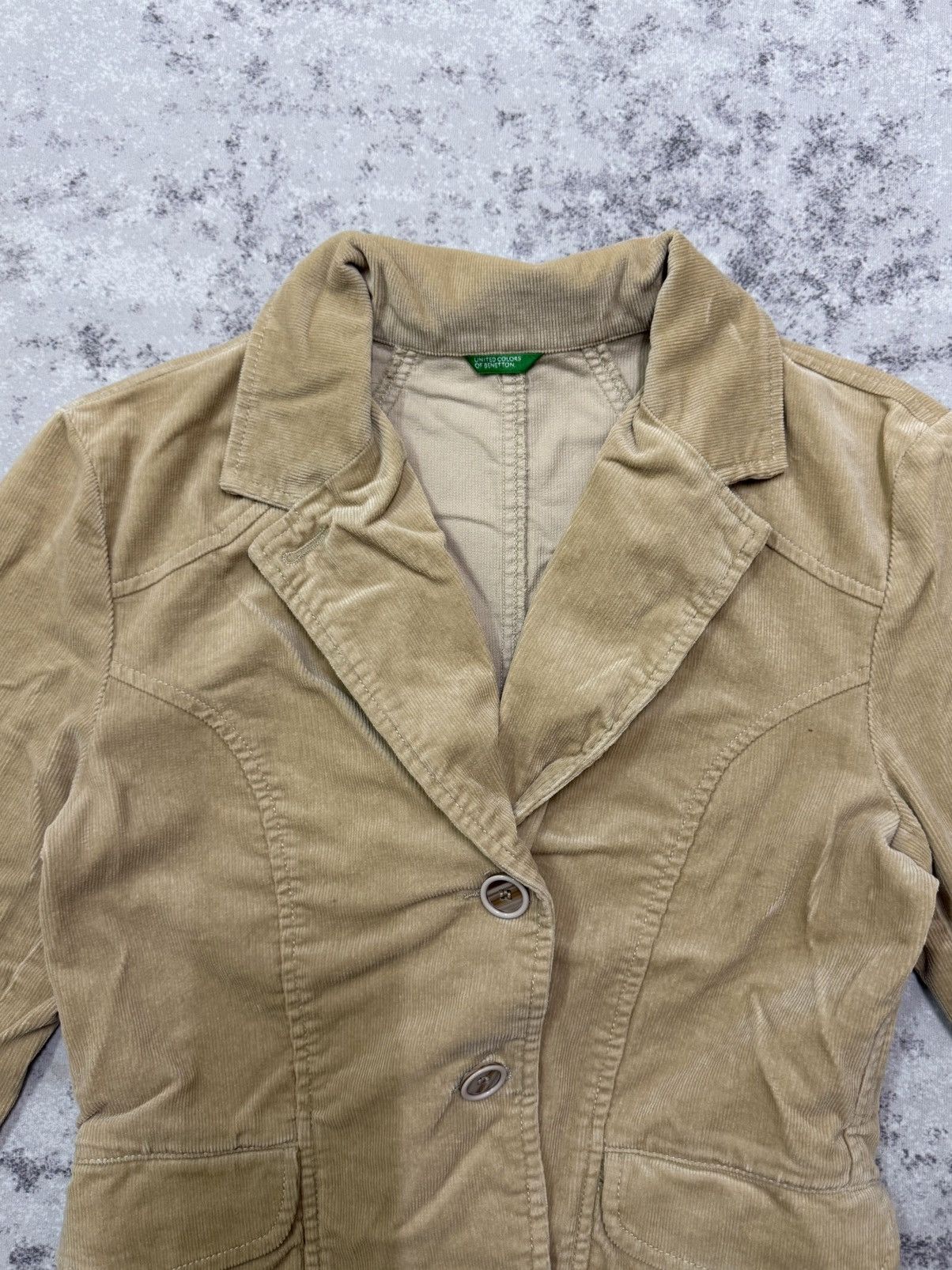 United Colors Of Benetton United colors of Benetton beige corduroy blazer Jacket Size XS / US 0-2 / IT 36-38 - 6 Thumbnail