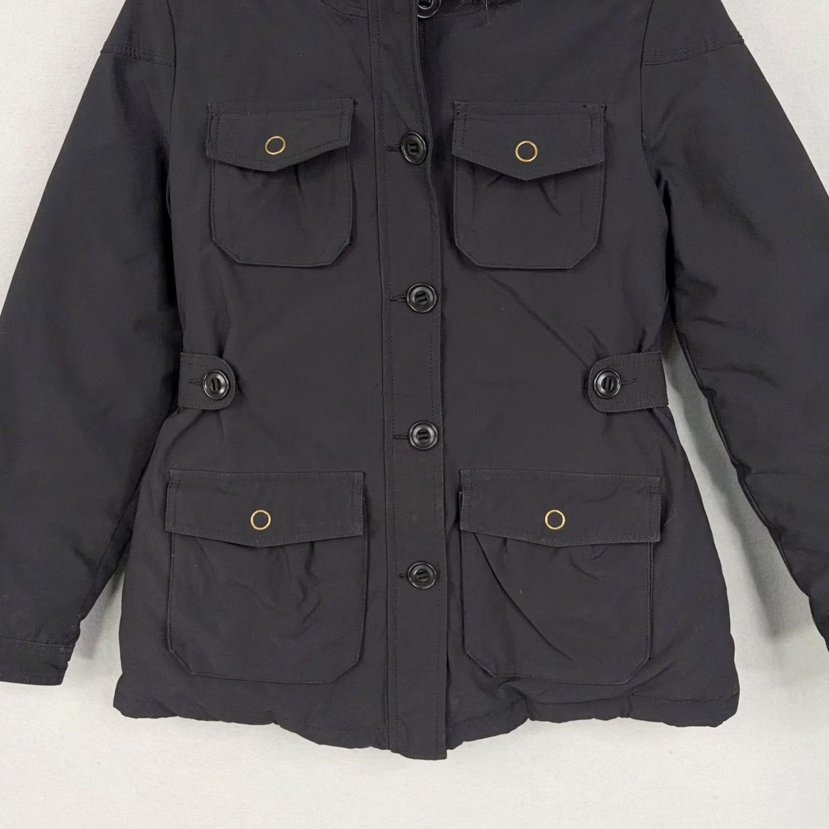 Banana Republic Banana Republic Jacket Womens Small Black Down Parka Hooded Fur Trim Coat Shirt? Size S / US 4 / IT 40 - 3 Thumbnail