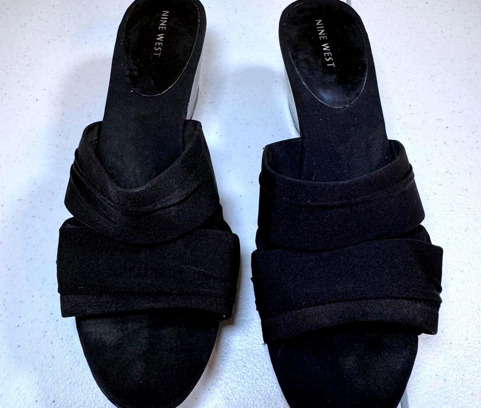 Nine West Nine West Black Wedge Slide Sandals Size US 10 / IT 40 - 1 Thumbnail