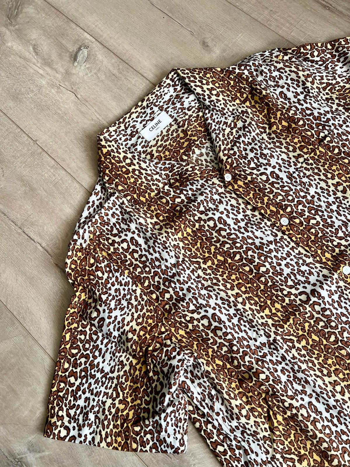 Celine × Hedi Slimane SS23 Leopard Print Hawaiian Shirt sz38/40/41/42 Size US M / EU 48-50 / 2 - 4 Thumbnail