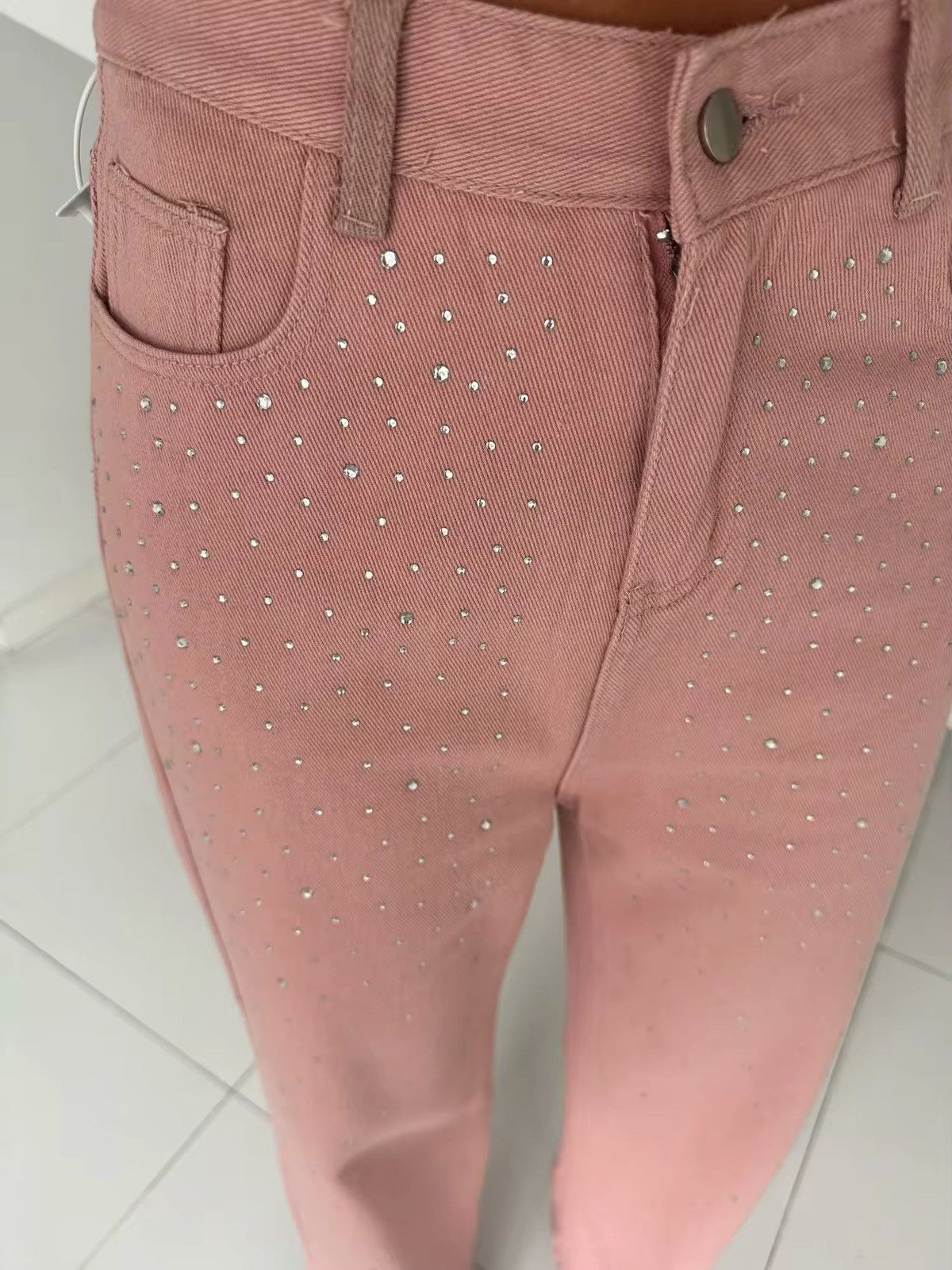Japanese Brand × Jean Rhinestone High Waist Pink Jeans Size 29" - 3 Thumbnail