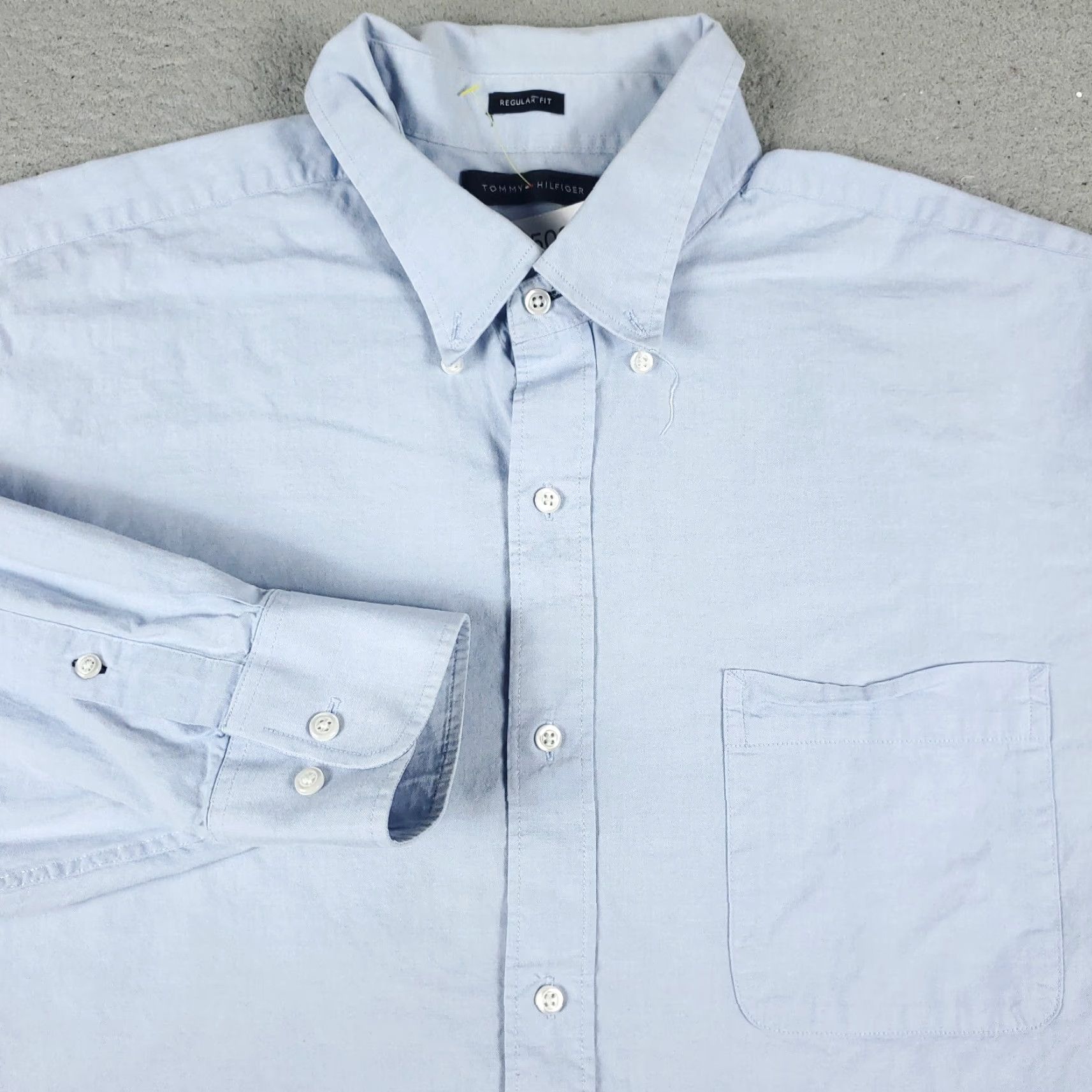 Tommy Hilfiger VINTAGE Tommy Hilfiger Shirt Mens XL Blue Casual Button-Up Long Sleeve Size US XL / EU 56 / 4 - 2 Thumbnail