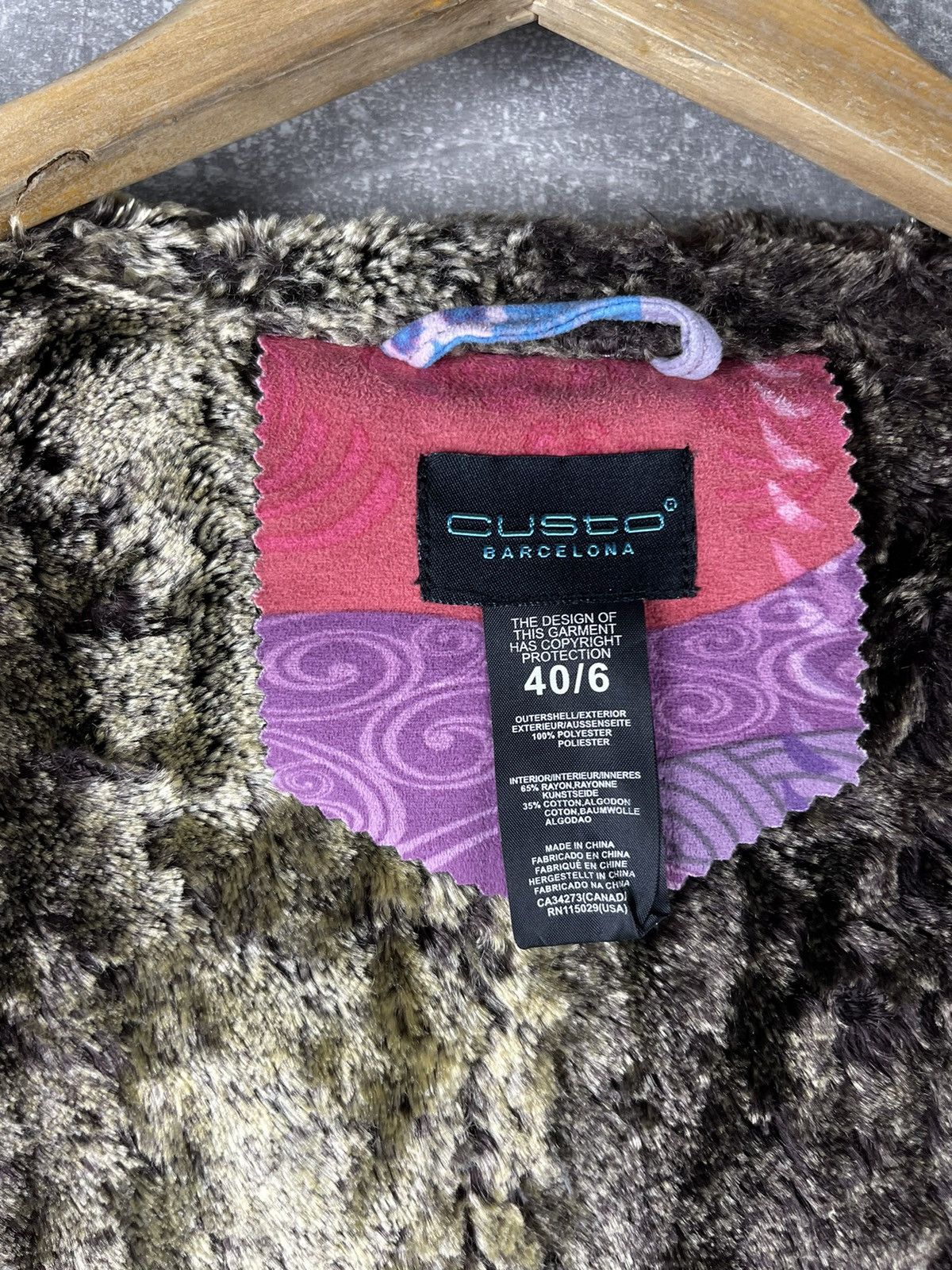 Custo Barcelona Custo Barcelona Vintage Graphic Faux Fur Lined Coat Size M / US 6-8 / IT 42-44 - 15 Thumbnail