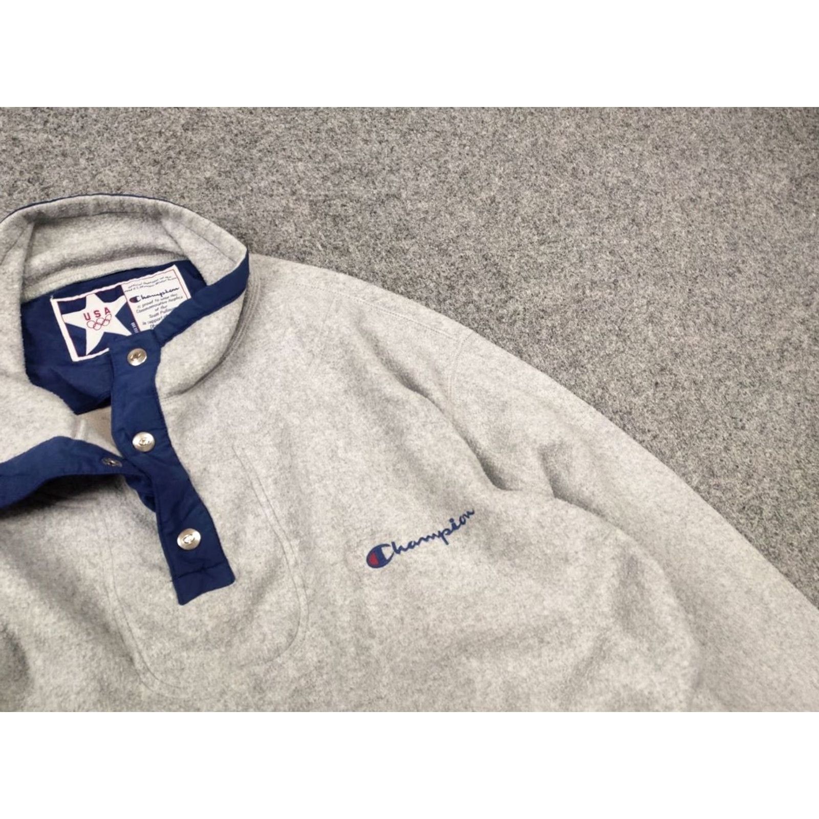 Champion VINTAGE Champion Olympic USA Pullover Sweatshirt Gray Fleece XL Men Size US XL / EU 56 / 4 - 4 Thumbnail