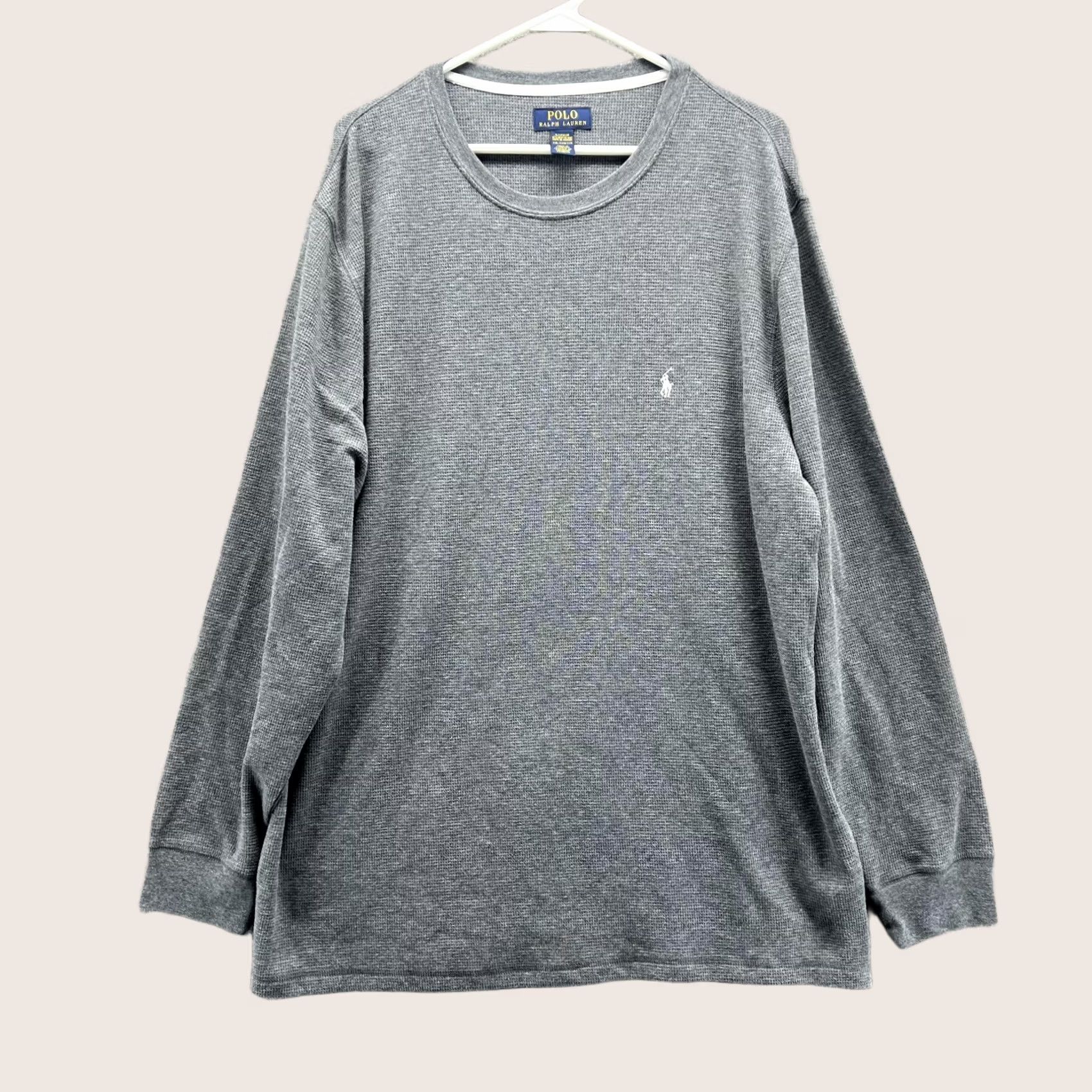 Polo Ralph Lauren Polo Ralph Lauren Pajama Shirt Men 2XL Gray Sleepwear Pullover Crewneck Waffle Long Sleeve Cotton Fleece Logo Casual Modern Cents Size US XXL / EU 58 / 5 - 1 Thumbnail