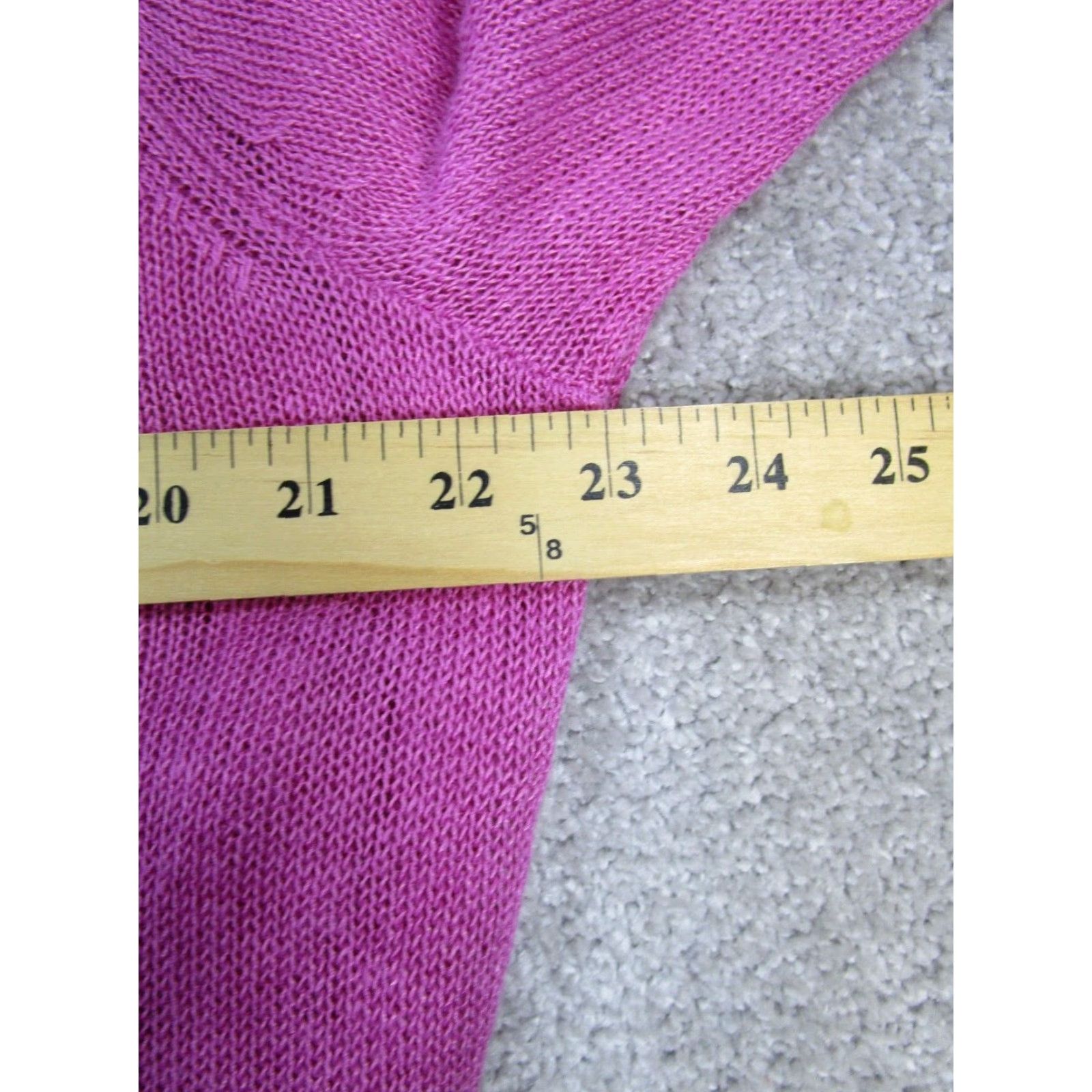 J. Jill VINTAGE J.Jill Open-Knit Sweater Cardigan Womens Large Petite Pink V-Neck Long Sleeve Size L / US 10 / IT 46 - 7 Thumbnail