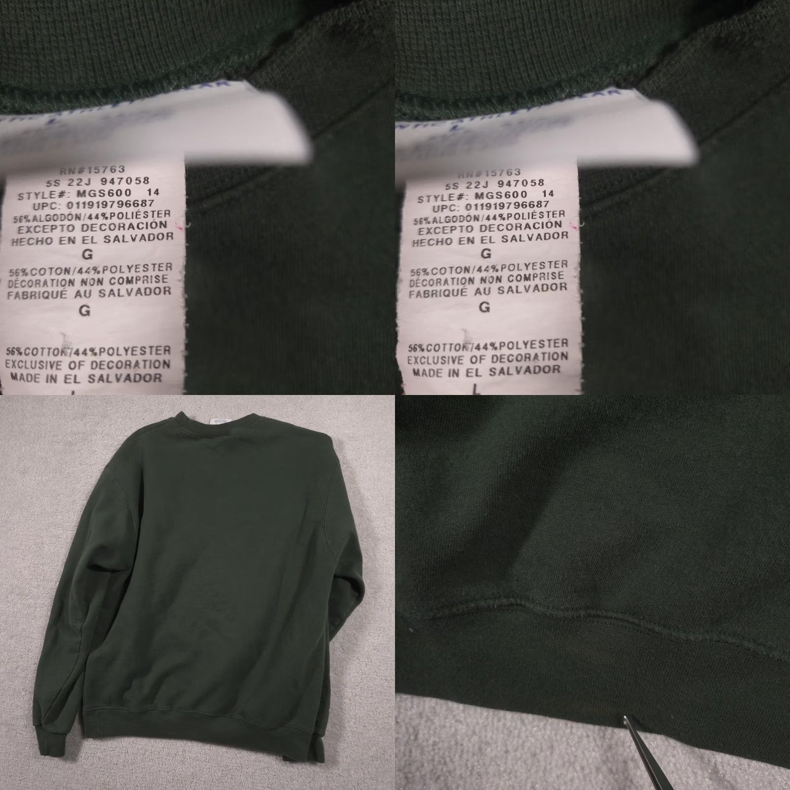 Champion VINTAGE Champion Sweatshirt Mens Large Green Crewneck Pullover C Logo Fleece Size US L / EU 52-54 / 3 - 9 Thumbnail