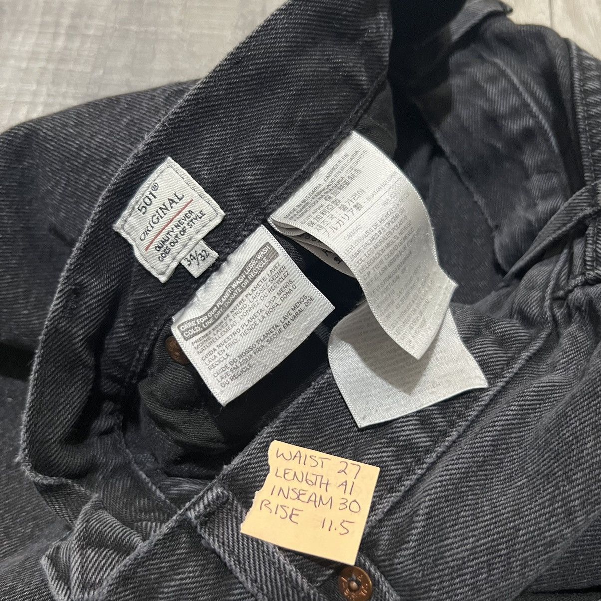 Levi's Vintage Clothing Levis 501 Black Selvedge LVC Straight Rocker Grunge Jeans Size 27" / US 4 / IT 40 - 5 Thumbnail