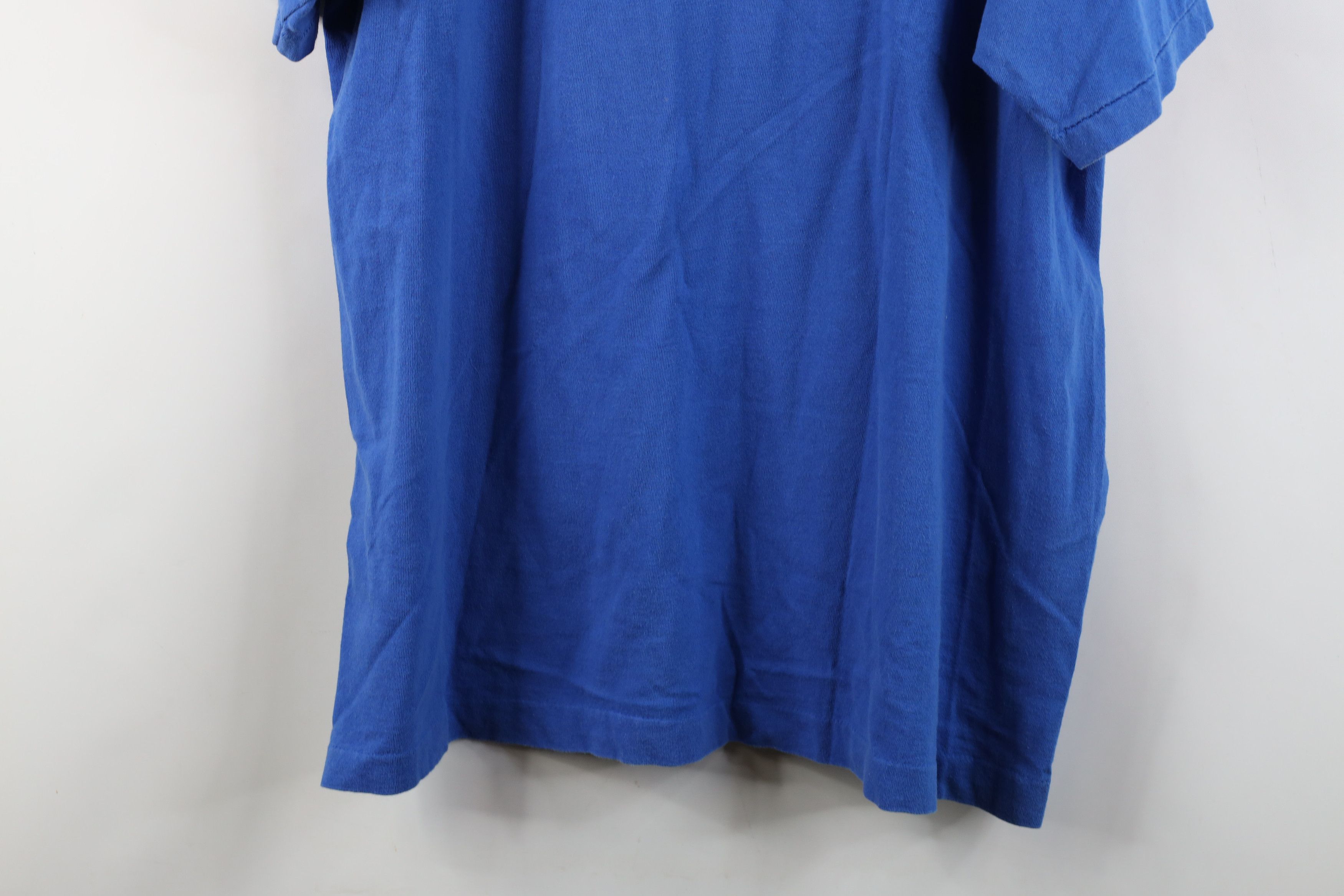 Vintage Vintage 90s Streetwear Heavyweight T-Shirt Royal Blue Size US XL / EU 56 / 4 - 12 Thumbnail