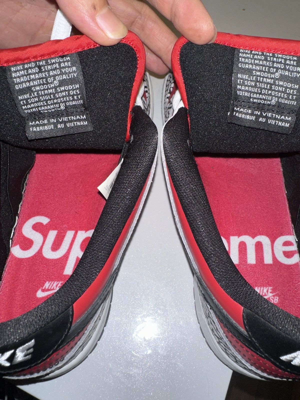 Supreme Red Cement Dunks - 2012 - sz 10