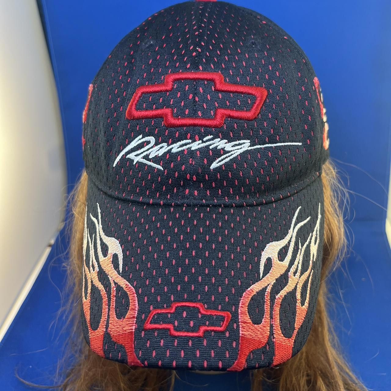 NASCAR × Vintage Chevrolet Racing Flames Cap - Black and Red NASCAR Hat Size ONE SIZE - 2 Thumbnail