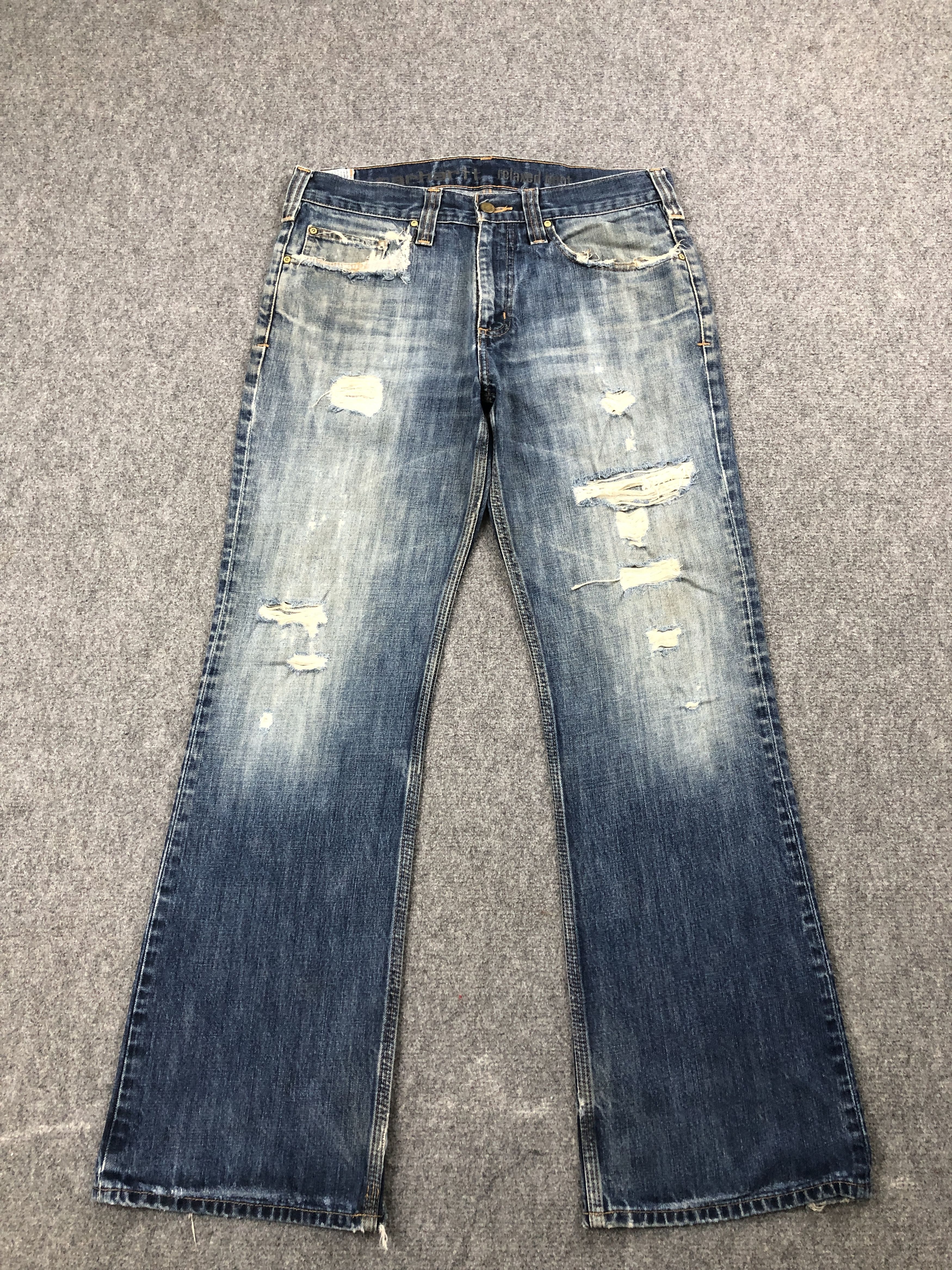 Carhartt Vintage Distressed Carhartt Flared Bootcut Jeans DP2545 Size US 31 - 1 Thumbnail