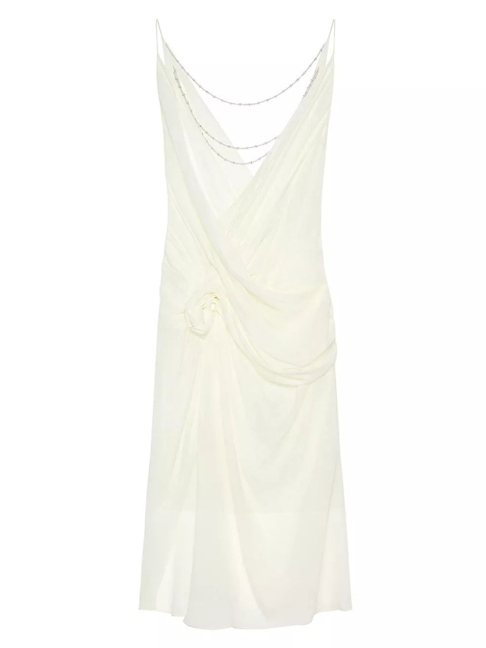 Givenchy o1w1db10325 Midi Drappe Dress in Butter Size M / US 6-8 / IT 42-44 - 1 Thumbnail