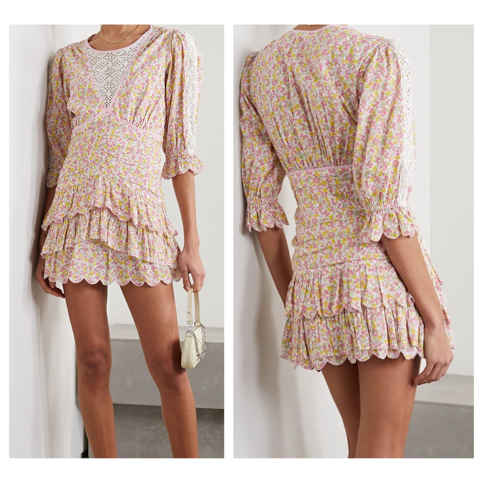 LoveShackFancy LOVESHACKFANCY Marquise Cotton Mini Dress (8) NWT Size M / US 6-8 / IT 42-44 - 3 Thumbnail