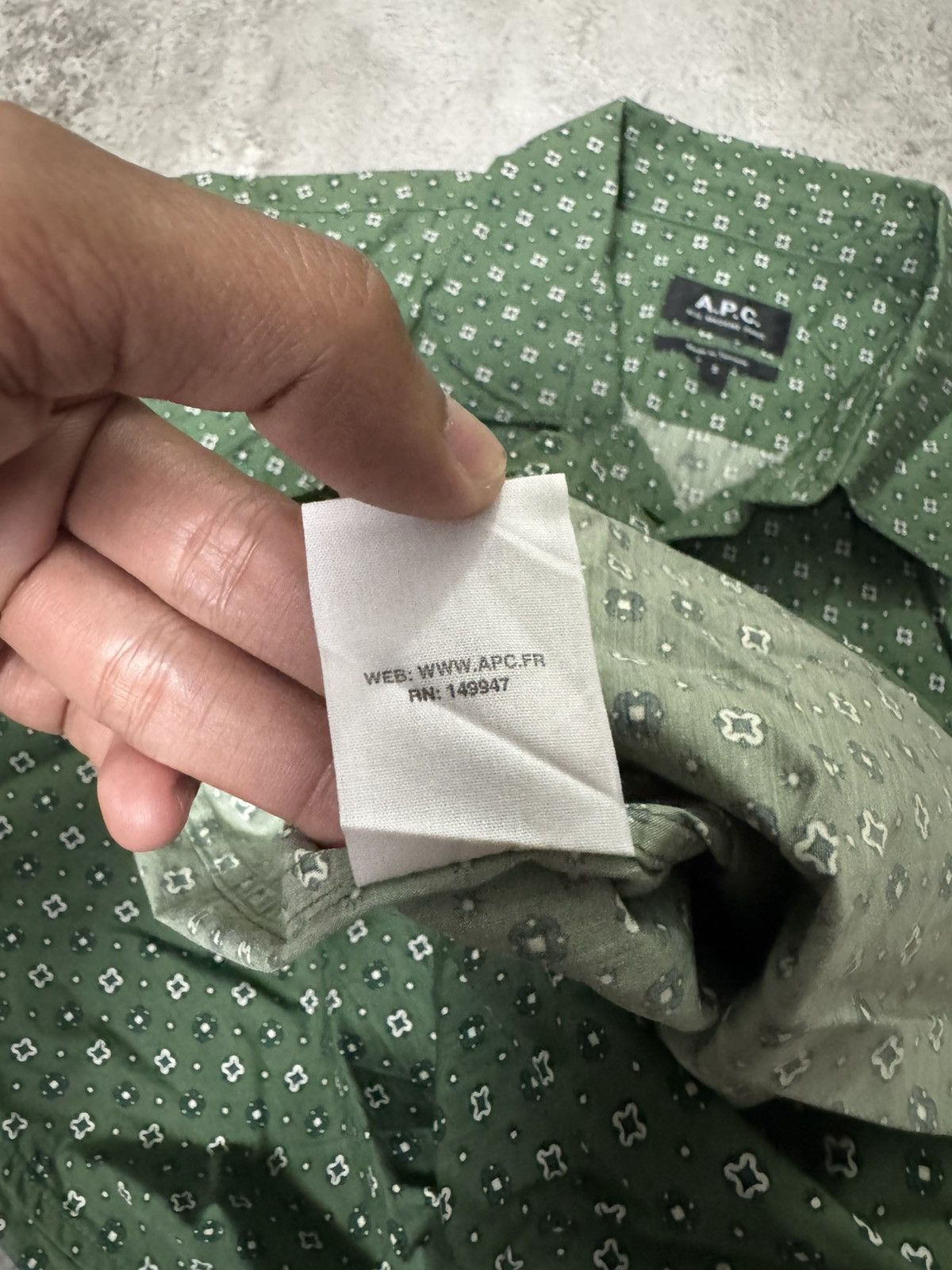 A.P.C. APC GREEN CUTTON SHORT SLEEVE GEOMETRIC PRINT T-SHIRT Size US S / EU 44-46 / 1 - 7 Thumbnail