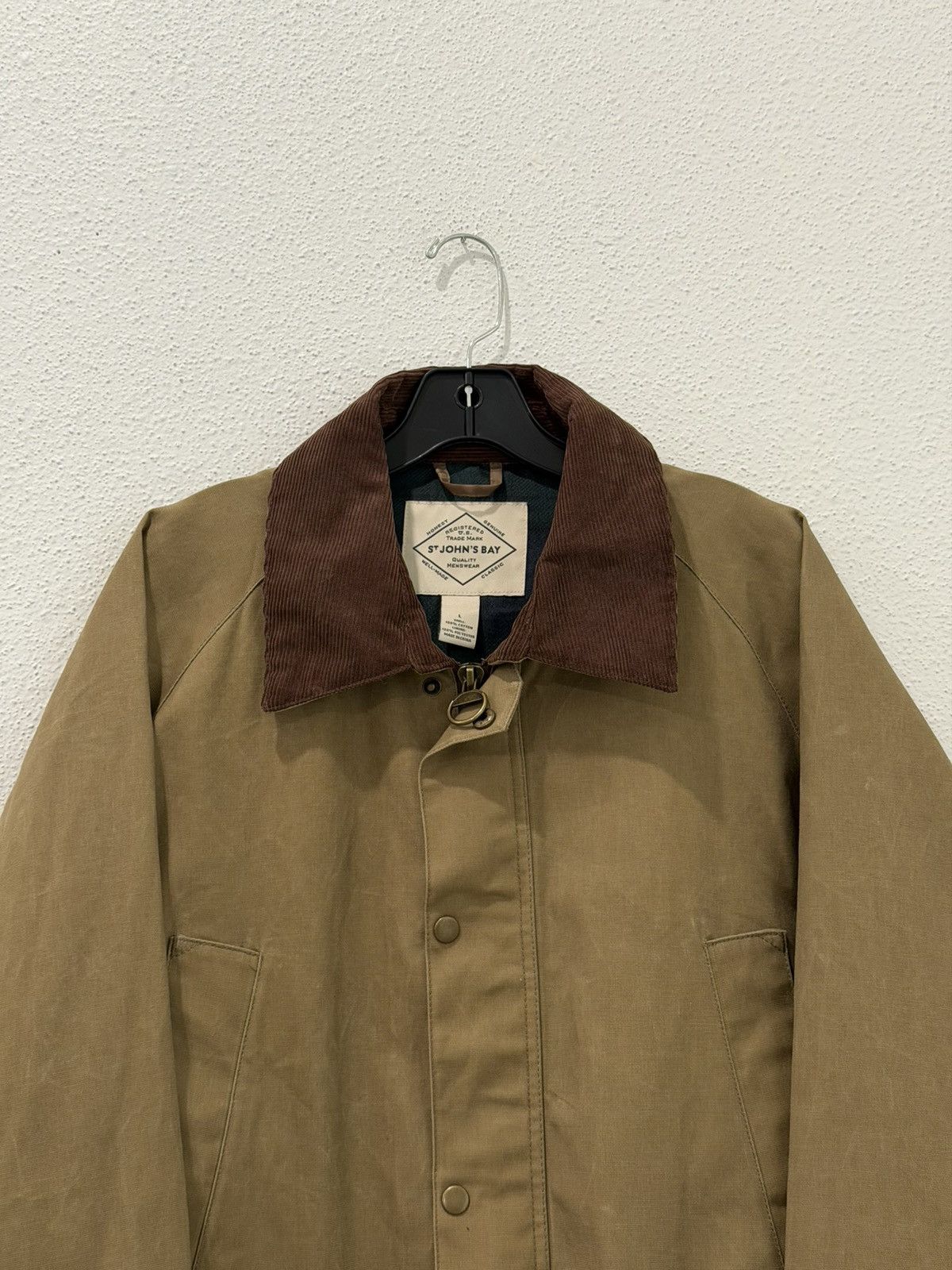 St. Johns Bay St. John's Bay Barn Jacket Corduroy Collar Full Zip Snap Wax Size US L / EU 52-54 / 3 - 2 Thumbnail