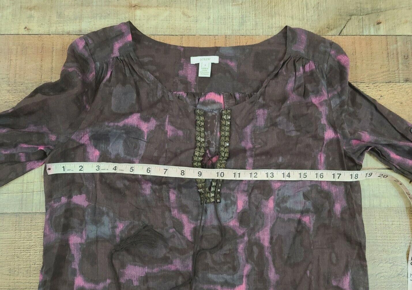 Designer J Crew Top Size 4 V Neck Light Weight 3/4 Sleeve Boho Size S / US 4 / IT 40 - 4 Thumbnail