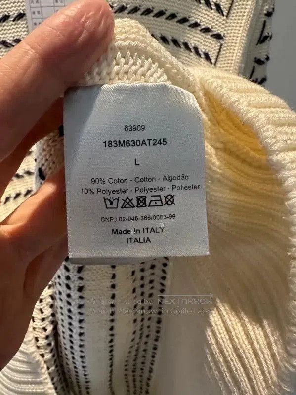 Dior Dior Men's Cream Wool Sweater . Size US L / EU 52-54 / 3 - 4 Thumbnail