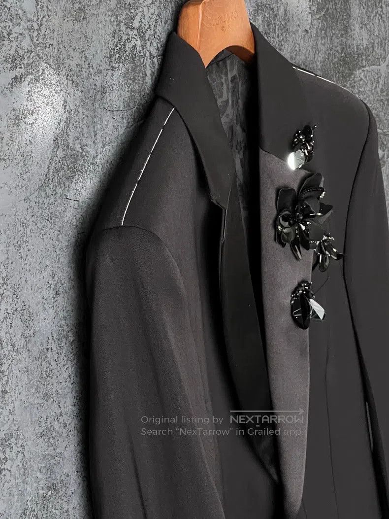 Versace Versace Black wool beaded design suit Size 48S - 5 Thumbnail