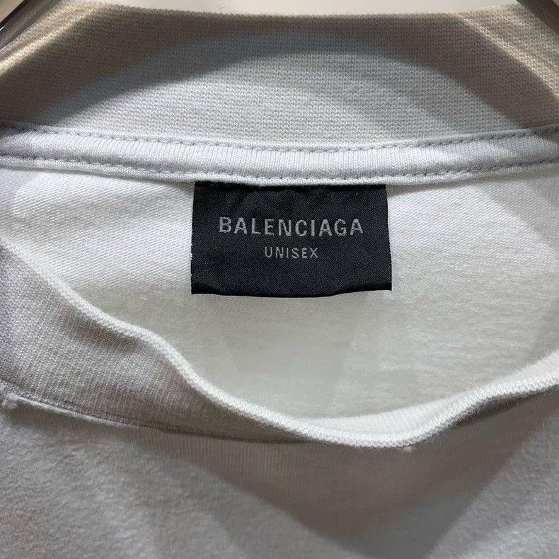 Balenciaga Balenciaga Wave Circle Logo Destroyed Short-Sleeve T-Shirt Size US L / EU 52-54 / 3 - 2 Thumbnail