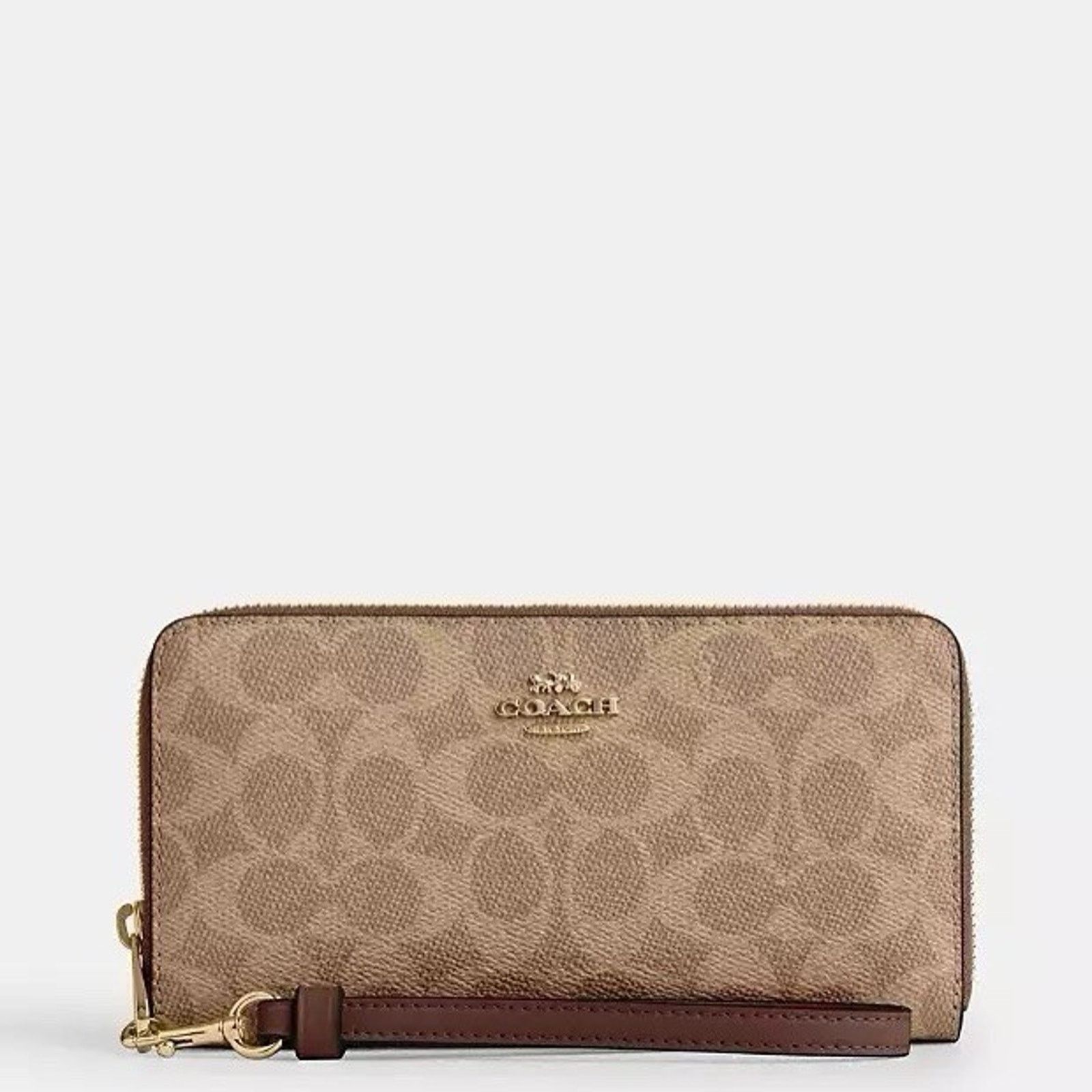 Coach NWT Coach Long Zip Around Wallet Canvas CW778 Gold/Tan/Brown Size ONE SIZE - 4 Thumbnail