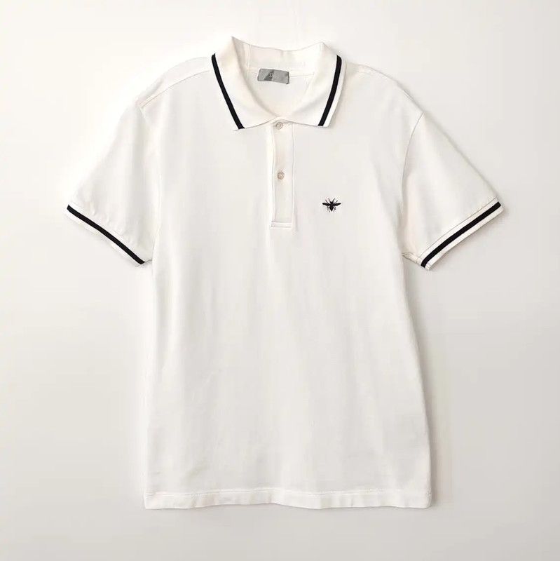 Dior Dior Men's White Cotton Polo Shirt 0089 Size US M / EU 48-50 / 2 - 1 Thumbnail