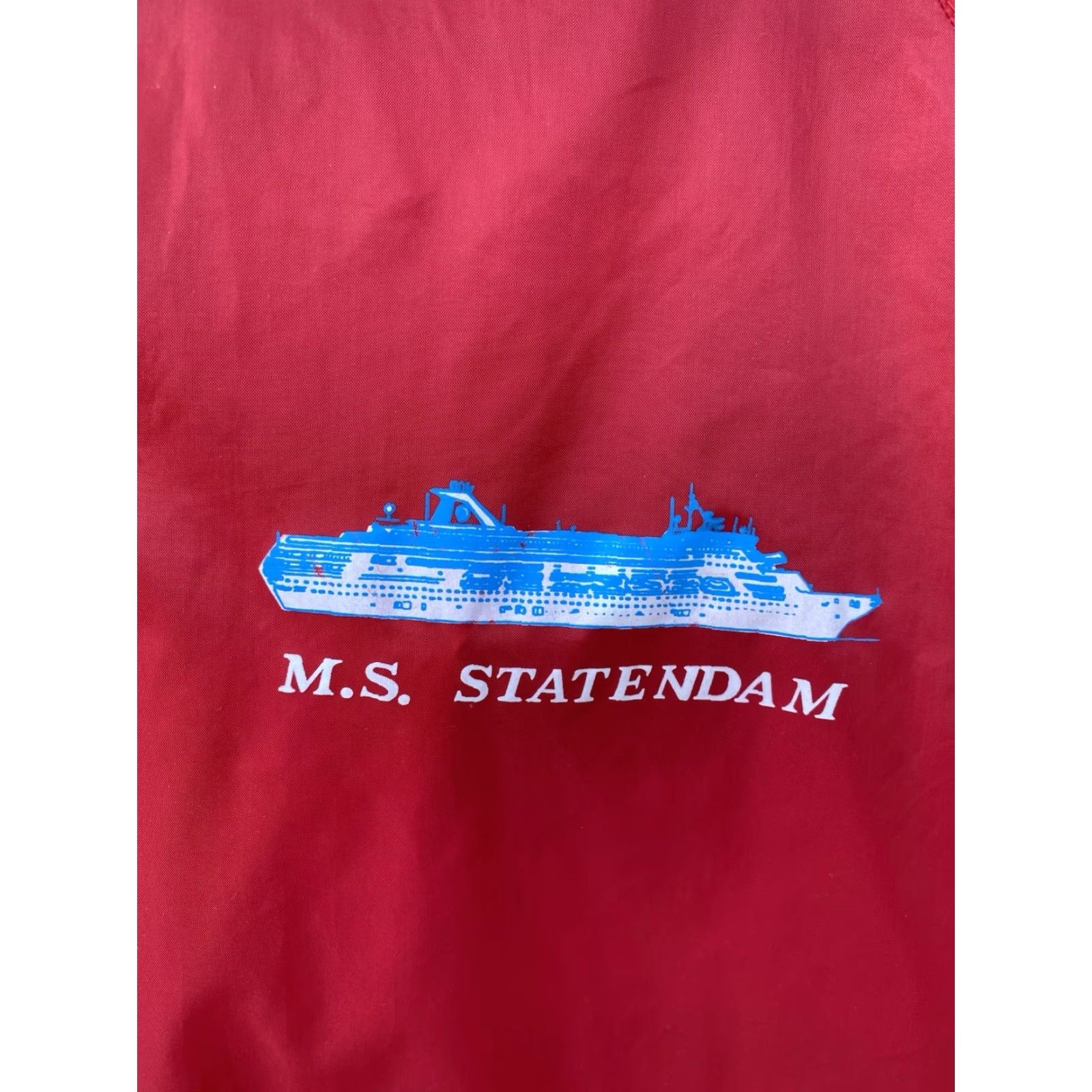Vintage VINTAGE M.S. Statendam Windbreaker Jacket Nylon Red Navy? Size US L / EU 52-54 / 3 - 3 Thumbnail