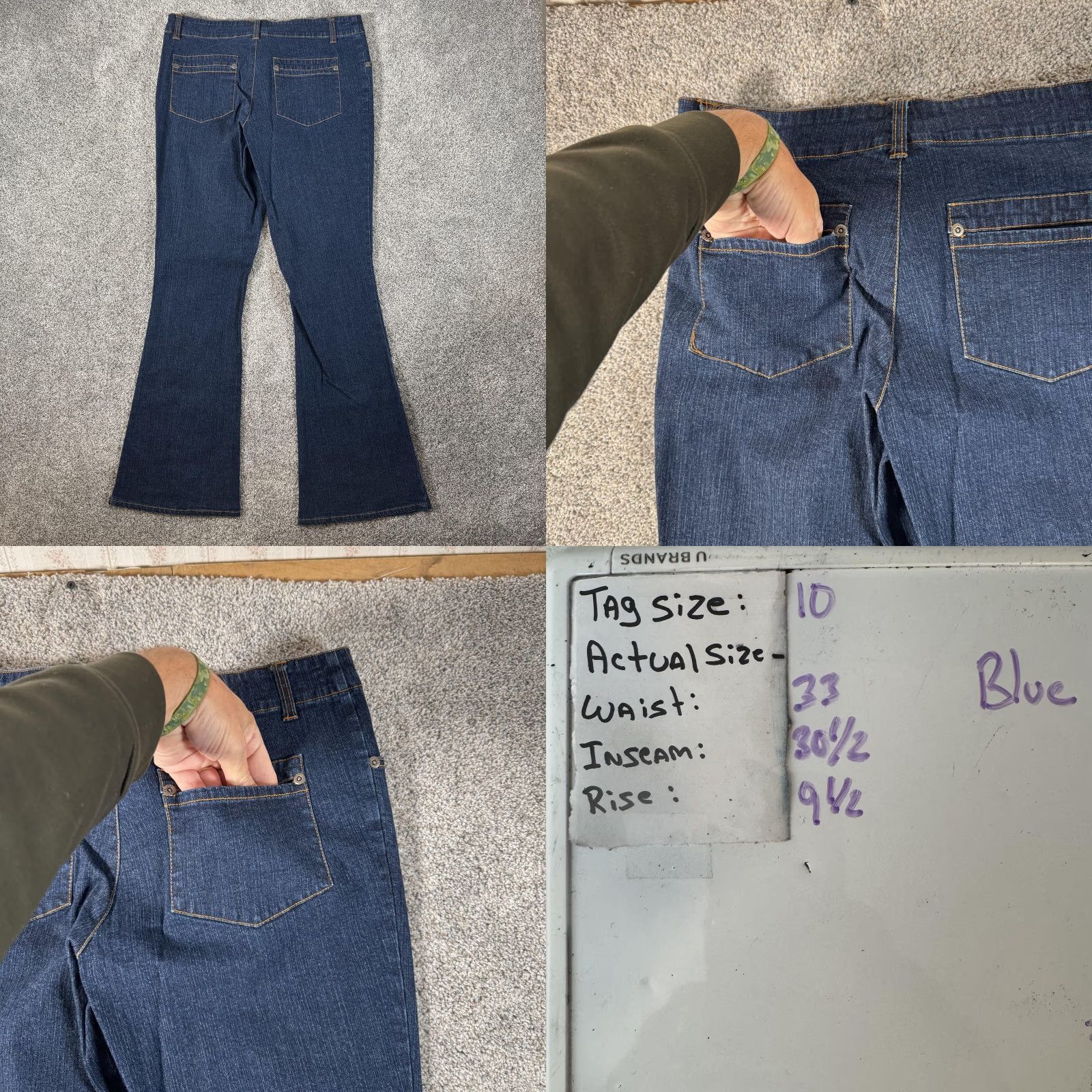 Vintage VINTAGE Suzanne Somers Collection Jeans Flare 10 Denim Mid Rise Women Blue Stretch Size 32" / US 10 / IT 46 - 9 Thumbnail