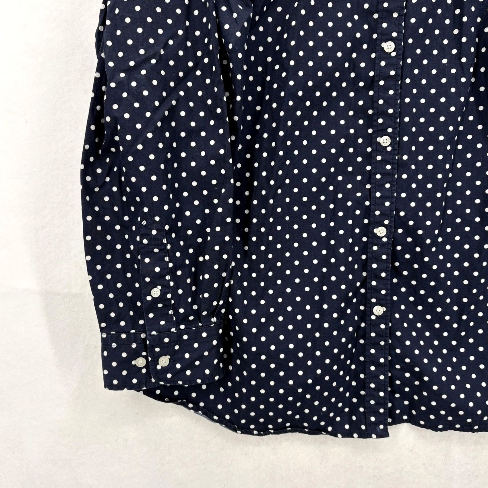 Chaps Chaps Shirt Womens 2X Navy White Polka Dot Button Front Long Sleeve Cotton Size XXL / US 16-18 / IT 52-54 - 3 Thumbnail