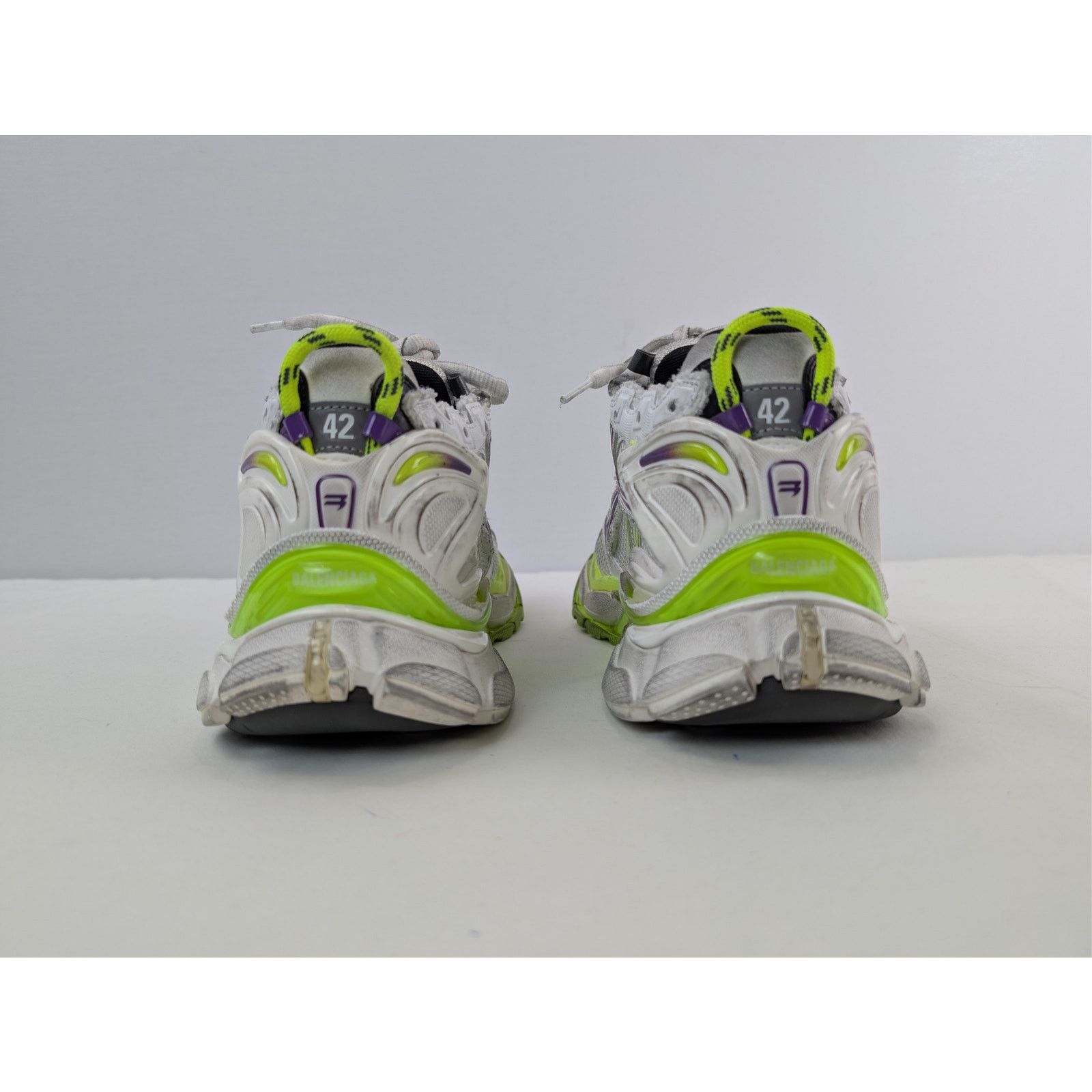 Balenciaga o1rshd1 Mesh Runner Sneaker in White / Fluo Yellow / Grey Size US 10 / EU 43 - 11 Thumbnail