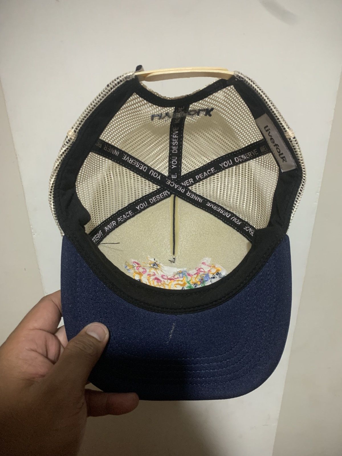 Japanese Brand Livefolk Hippie Gypsy Peace Style Trucker hat Size ONE SIZE - 5 Thumbnail