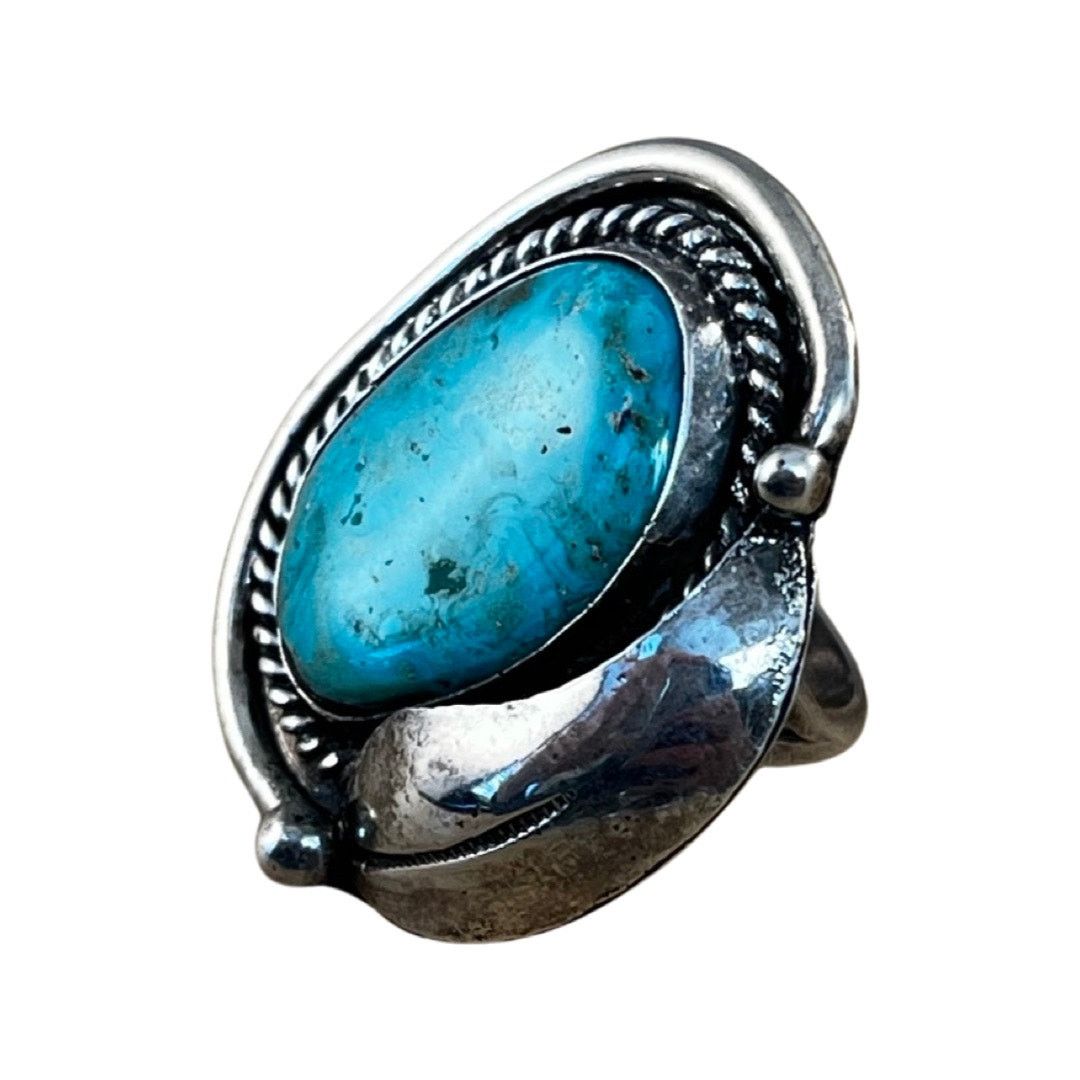 Other Vintage Blue Turquoise Sterling Silver Navajo Ring Sz 4.5 Size ONE SIZE - 3 Thumbnail