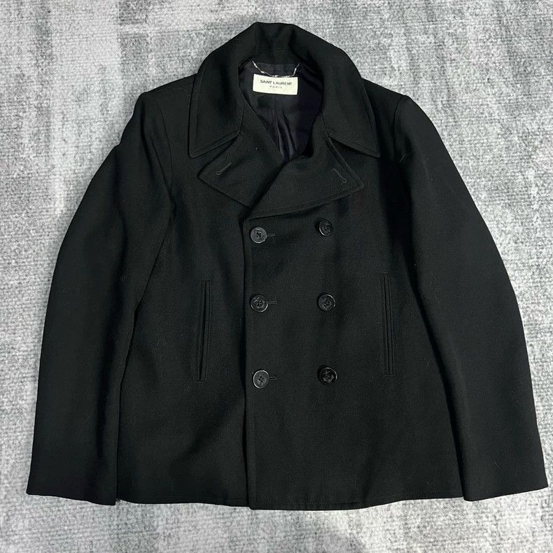 Saint Laurent Paris Saint Laurent Paris Saint Laurent Double Breasted Navy Pea Size US M / EU 48-50 / 2 - 1 Thumbnail