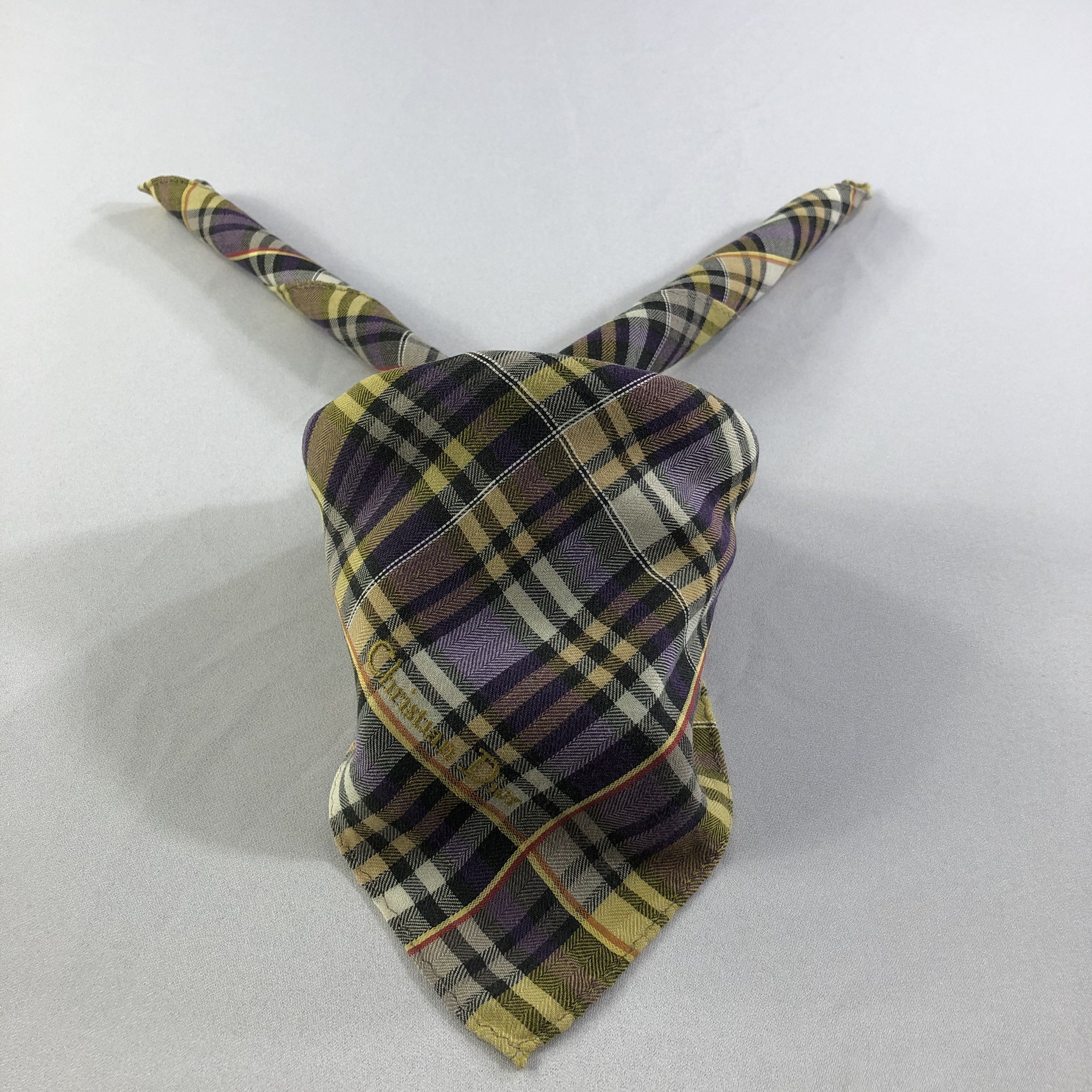 Christian Dior Monsieur Christian Dior Tartan Handkerchief Neckerchief Bandana H1735 Size ONE SIZE - 1 Thumbnail