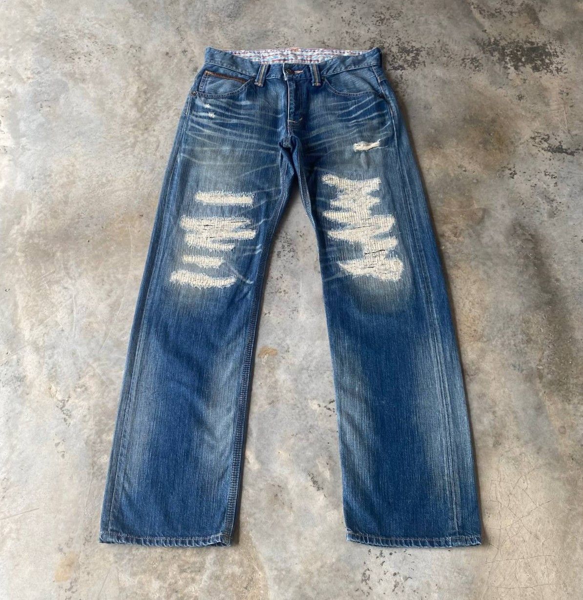 Edwin DISTRESSED CLAWMARKS EDWIN EXCLUSIVE VINTAGE DENIM Size US 33 - 2 Thumbnail
