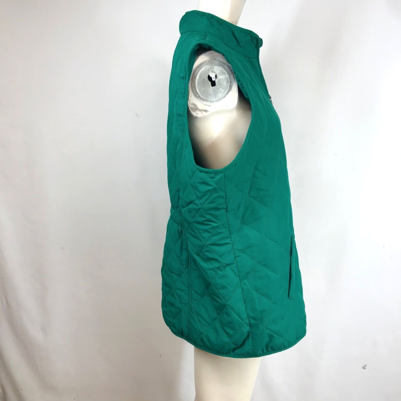 Coldwater Creek Coldwater Creek Womens Quilted Vest Emerald Green Diamond Stitch Zip Up L Size L / US 10 / IT 46 - 4 Thumbnail