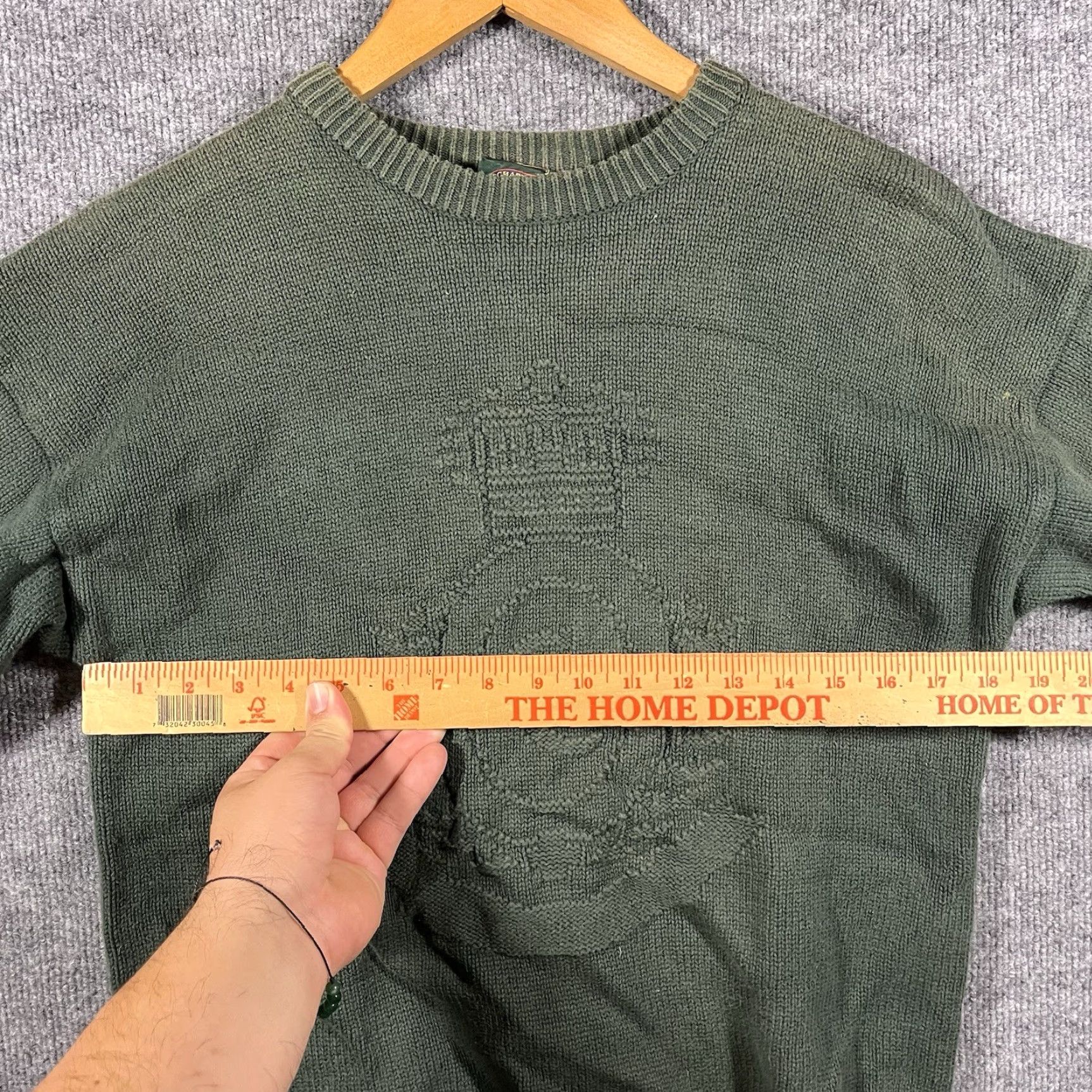Charter Club VINTAGE Charter Club Sweater Cable-Knit Crew Neck Cotton Womens Small Green 90s Retro Ski Casual Pullover Holiday Fall Winter Women's Size S / US 4 / IT 40 - 4 Thumbnail